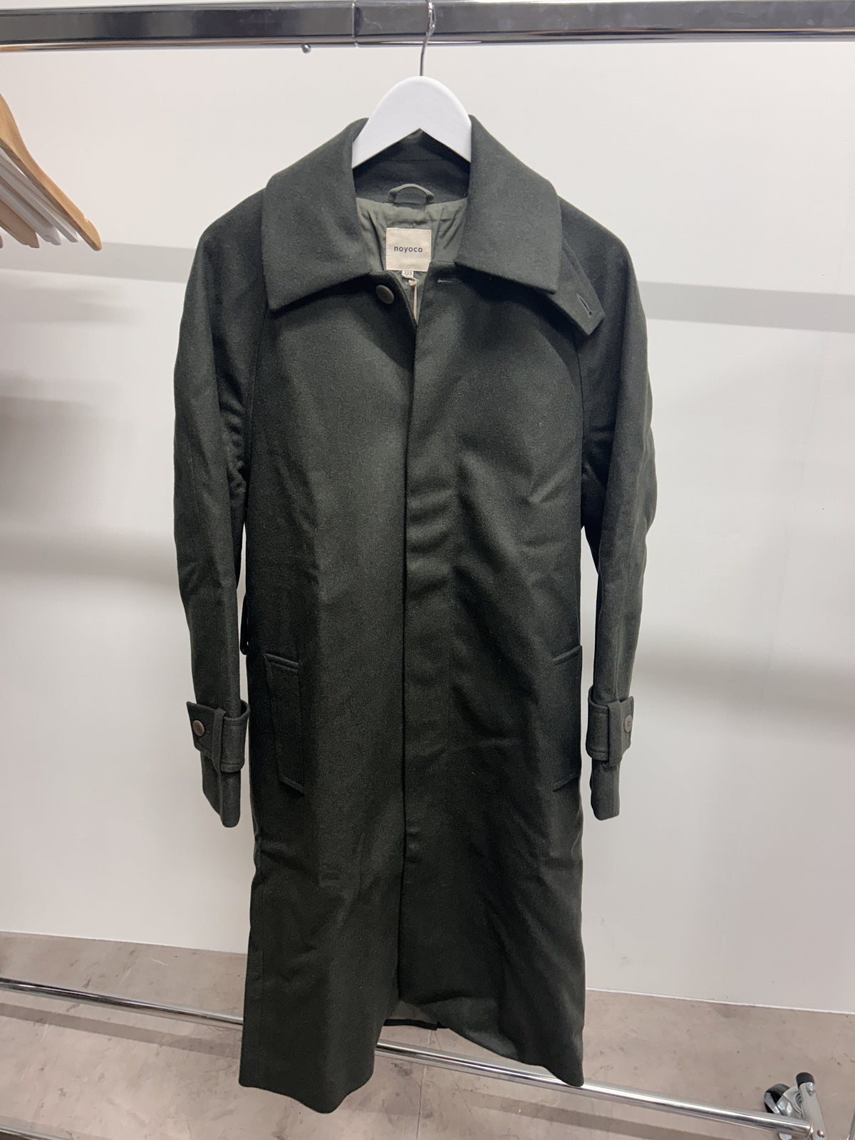 Manteau long en laine et cachemire recyclé | kaki 'verlaine - khaki'