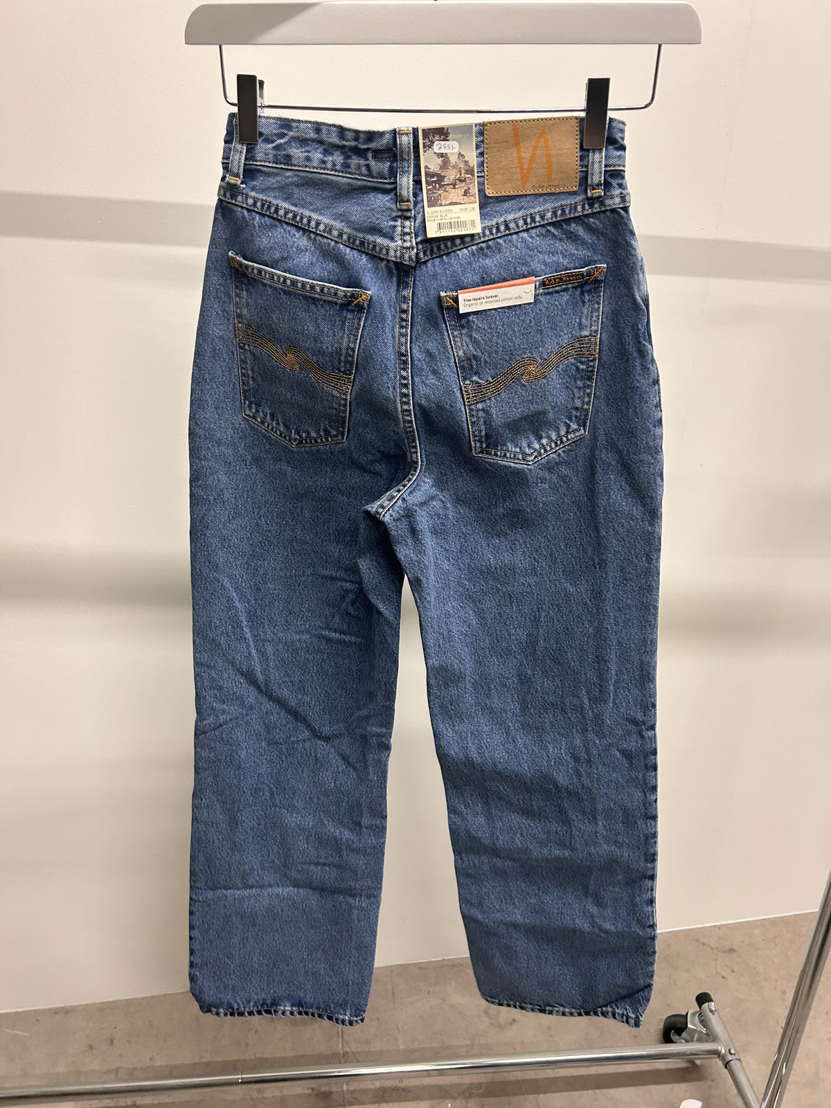 Jean large en coton bio | Bleu 'clean eileen casual blue'