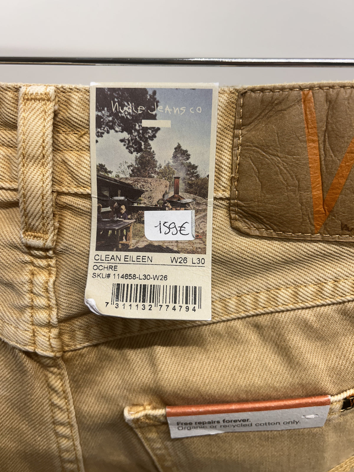 Jean ample en coton bio | ocre 'clean eileen ochre'