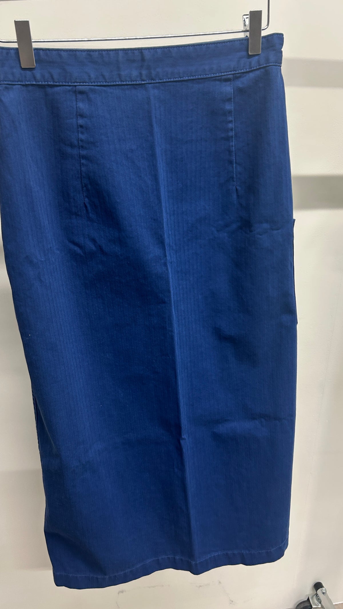 Jupe portefeuille en coton bio | bleu chevrons 'irma skirt herringbone - blue'