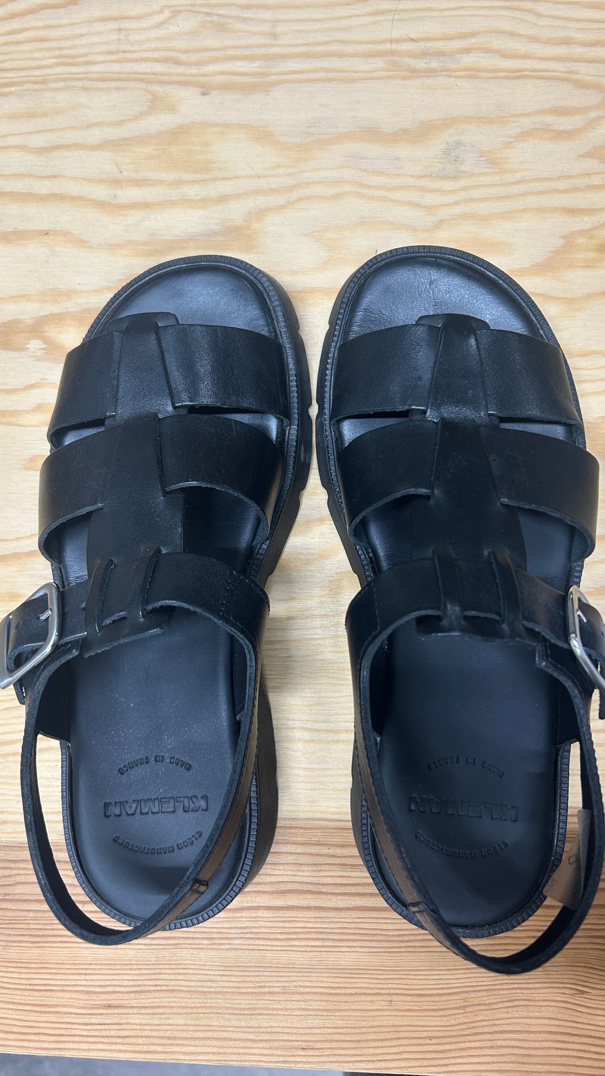 Sandales made in France en cuir tannage végétal certifié | noir 'ballast vgt'