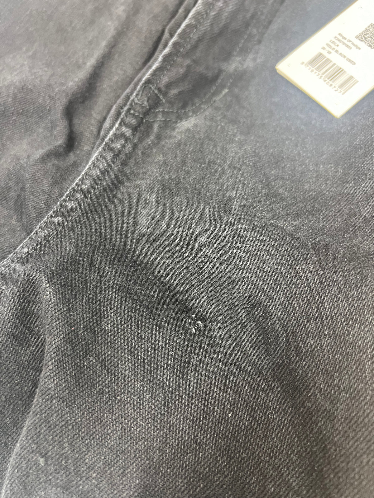 Jean ballon en coton recyclé | noir 'leila cropped - holo black used'