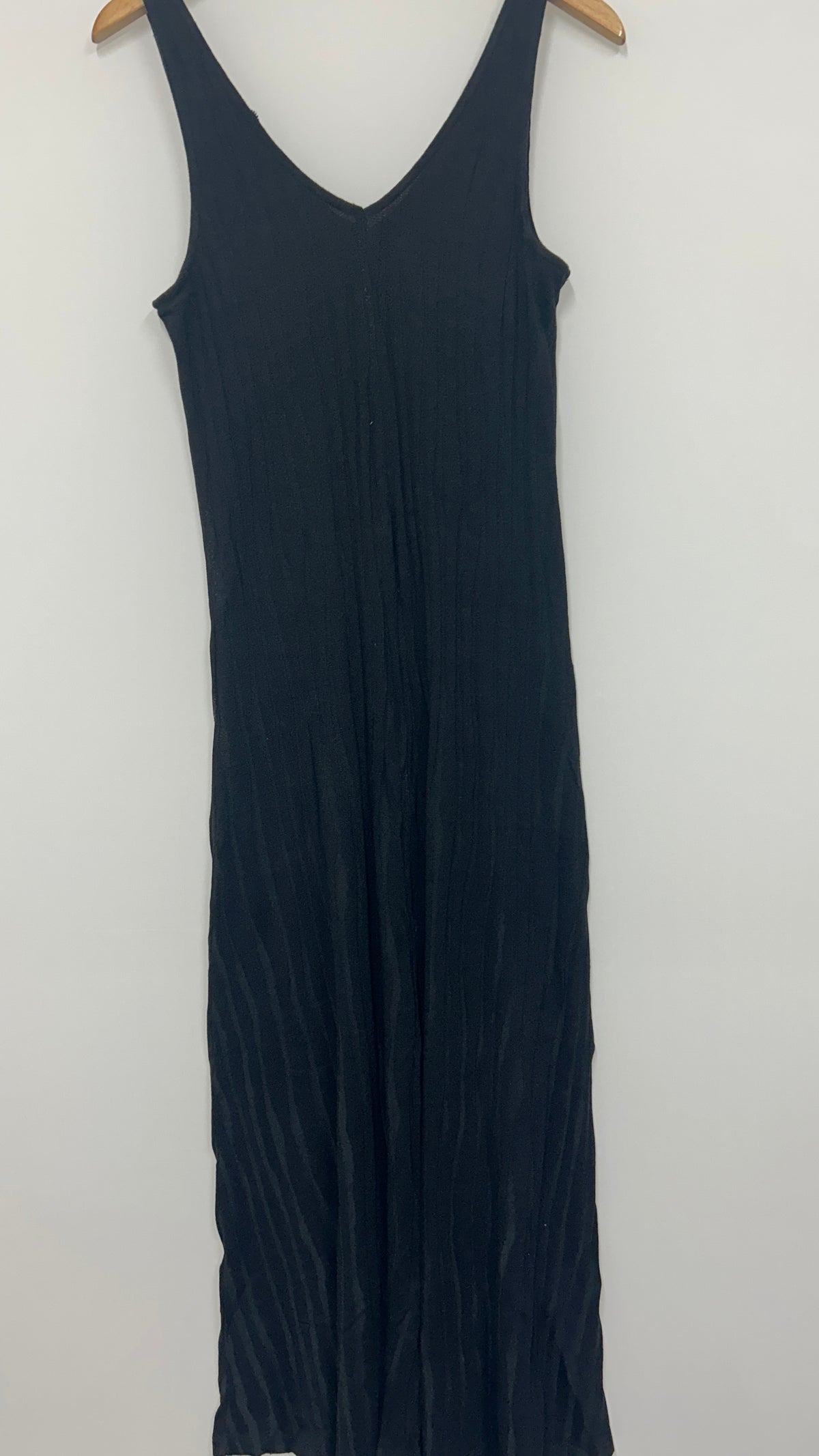 Robe longue en ecovero et coton bio | noir 'Black sade kinit dress'