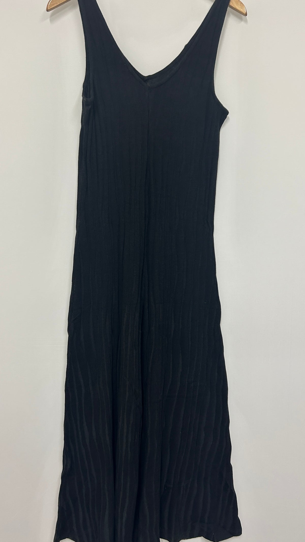 Robe longue en ecovero et coton bio | noir 'Black sade kinit dress'