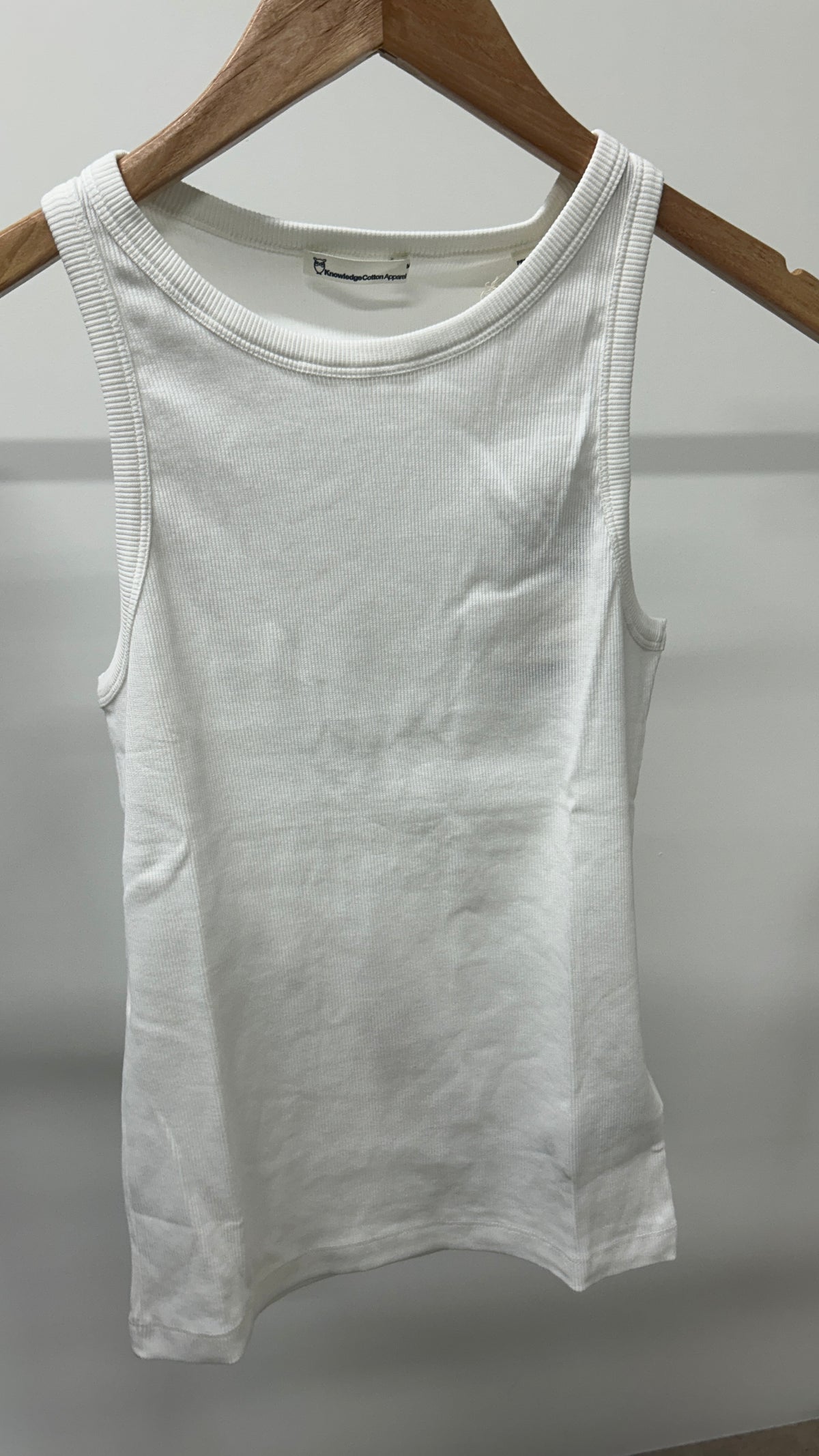 Débardeur côtelé en coton bio | Blanc 'racer rib top star white'
