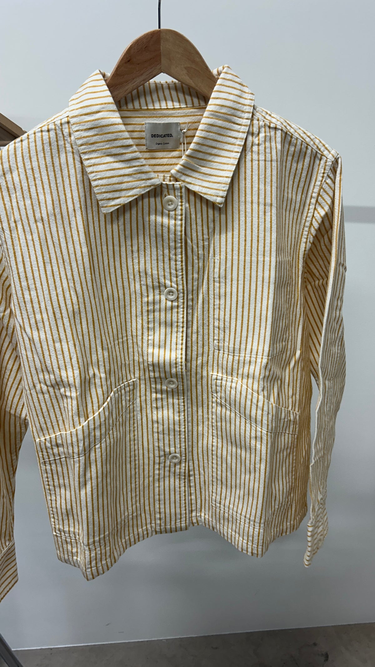 Veste en coton biologique | jaune 'Jacket stiby work stripe yellow - yellow'