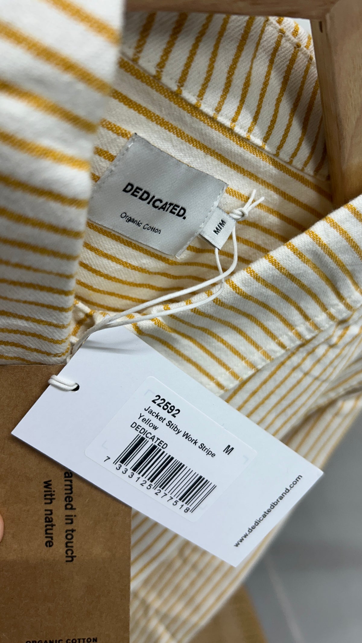 Veste en coton biologique | jaune 'Jacket stiby work stripe yellow - yellow'