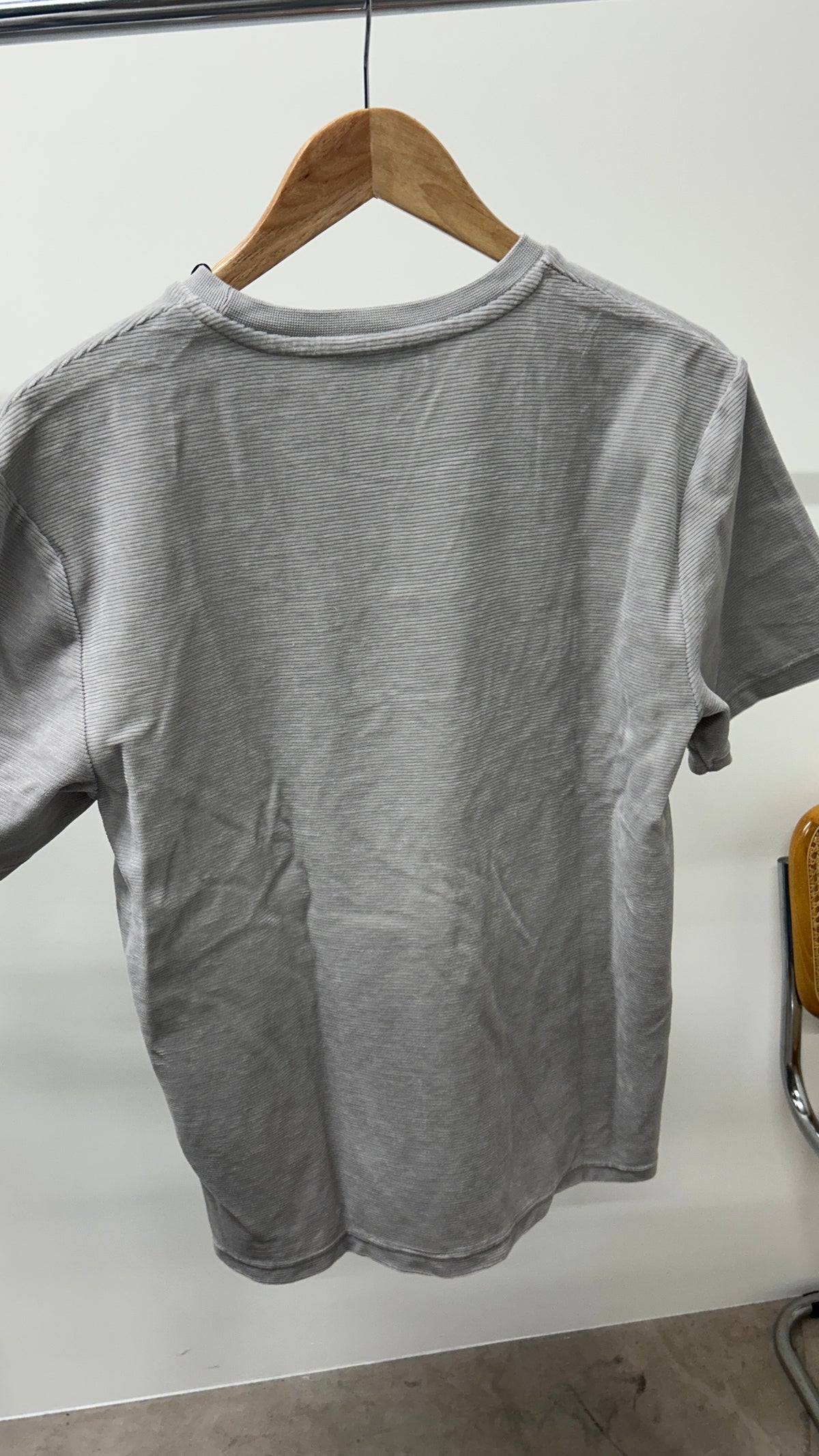T-shirt ample velours en coton bio | gris clair 'basic t-shirt velour - fog'