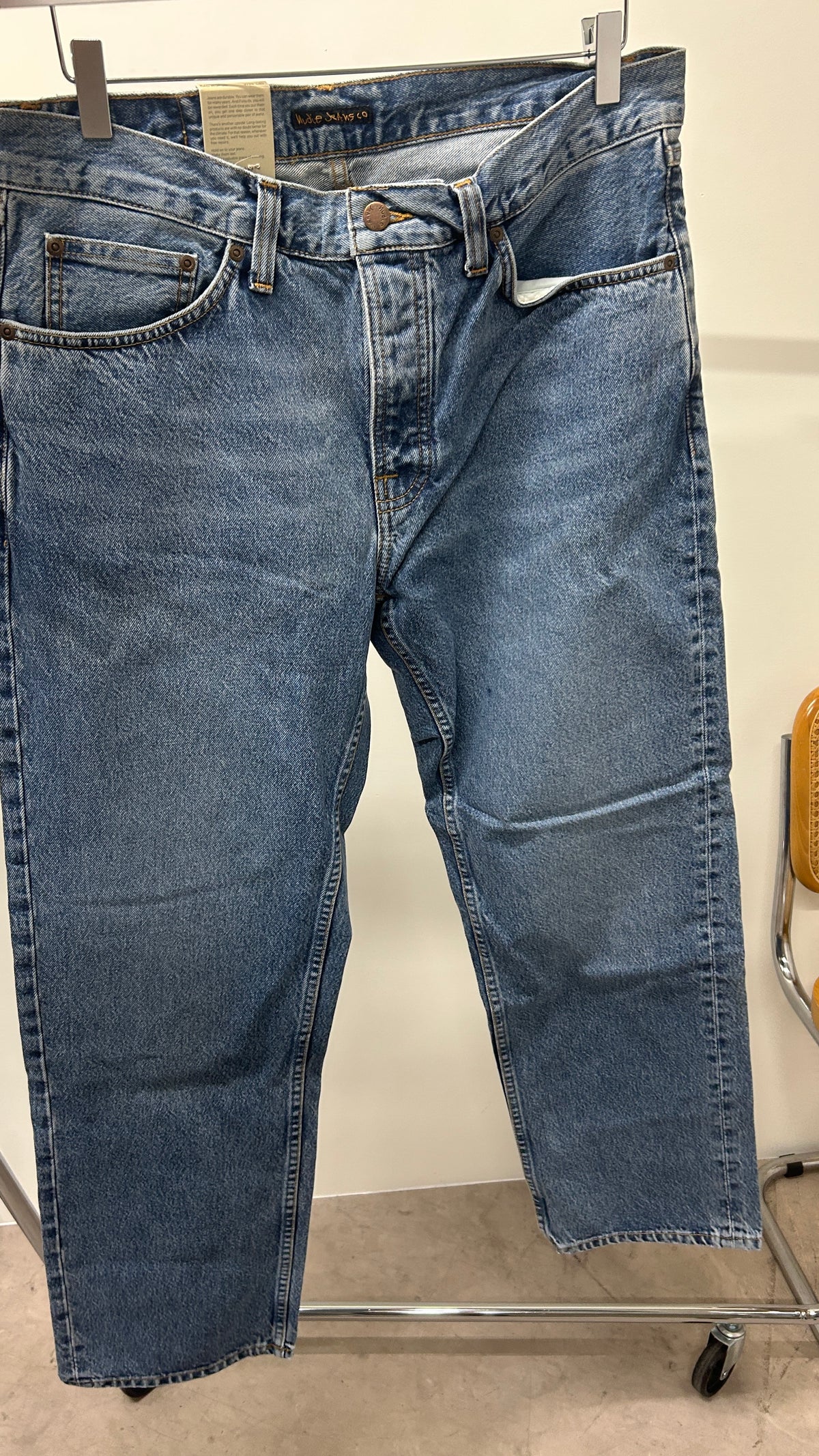 Jean droit large en coton bio | Bleu délavé 'rad rufus indigo blues'