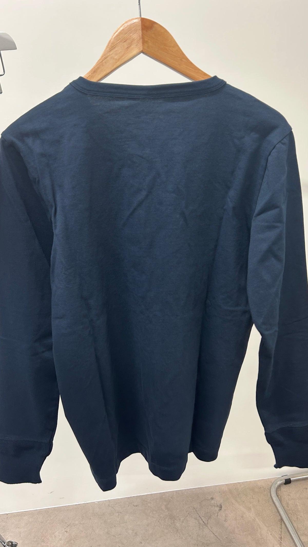 T-shirt manches longues en coton bio | marine 'bo long sleeve henley total eclipse'