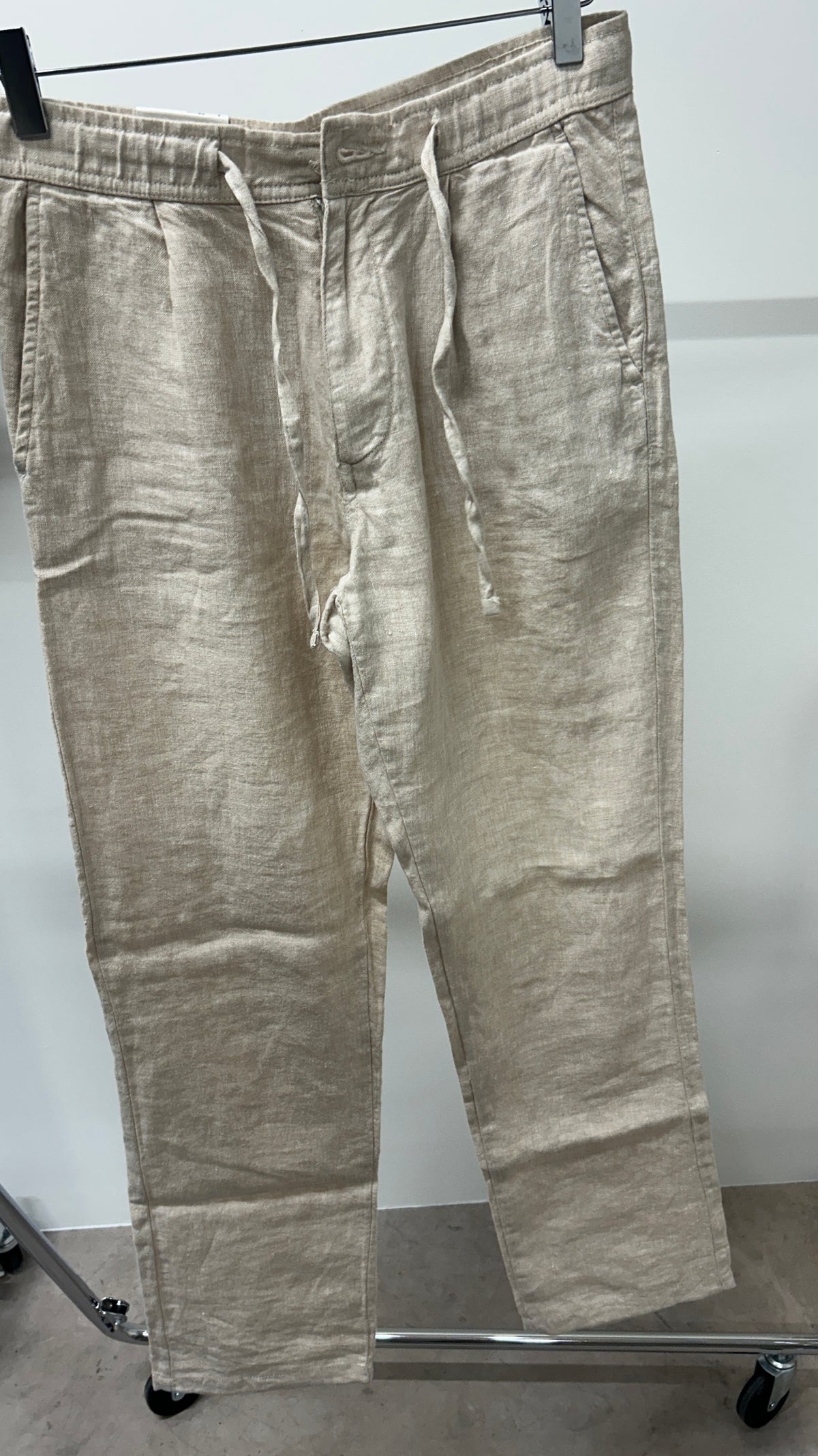 Pantalon en lin bio | Beige 'loose linen pant light feather gray'