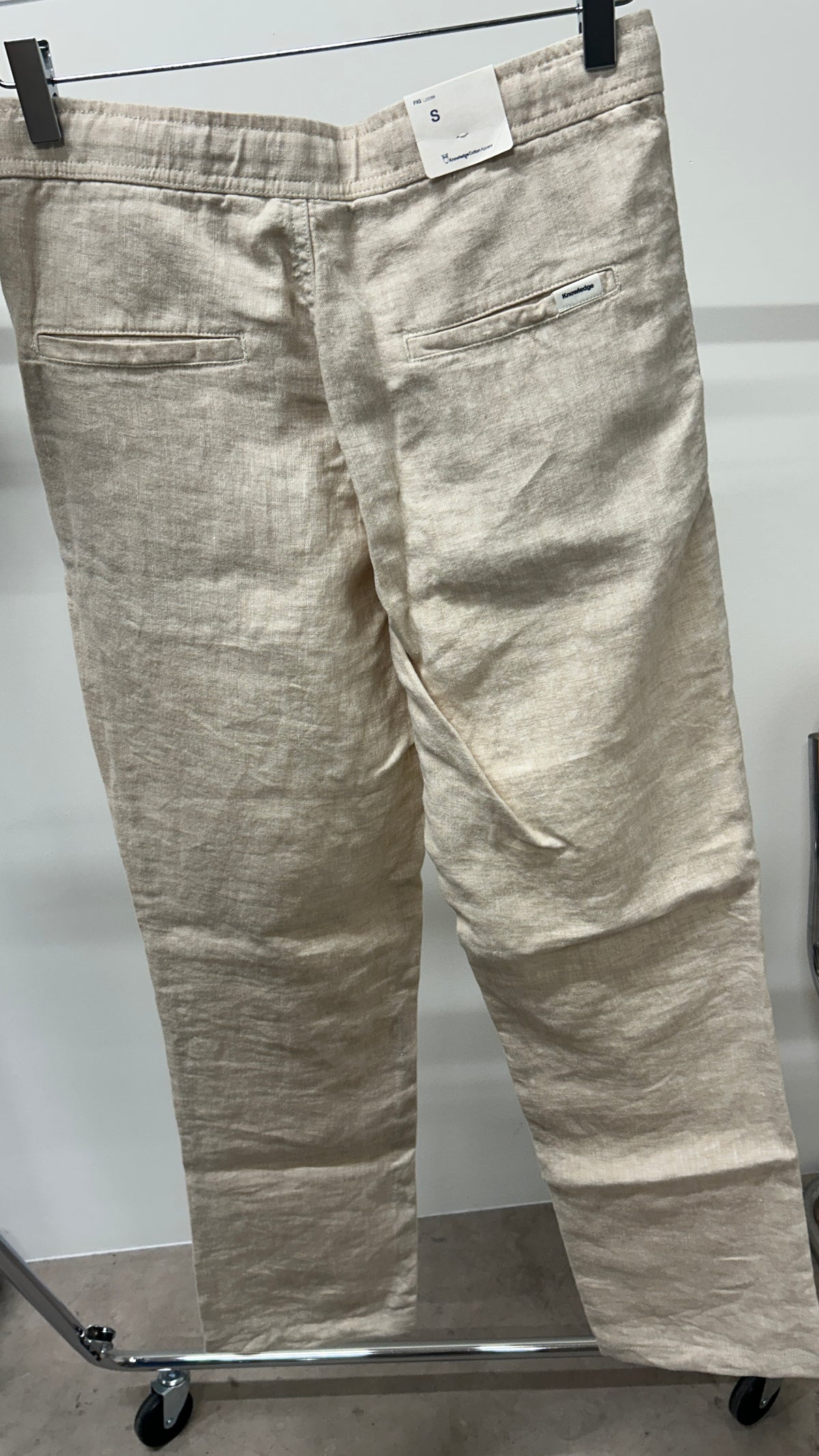 Pantalon en lin bio | Beige 'loose linen pant light feather gray'