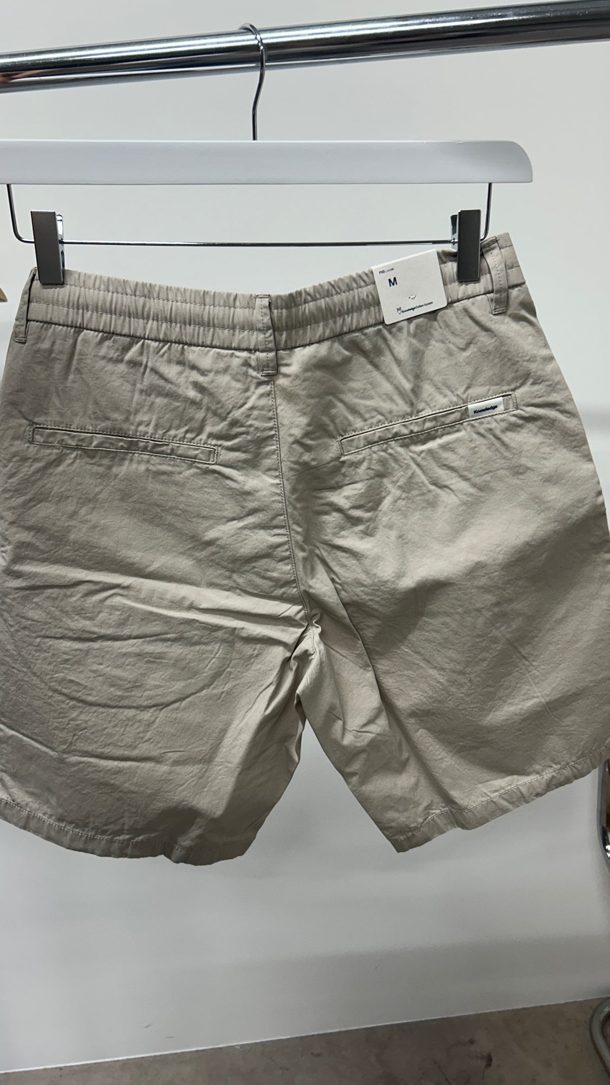 Short léger en coton bio | beige 'Fig loose poplin elastic waist string shorts light feather gray'