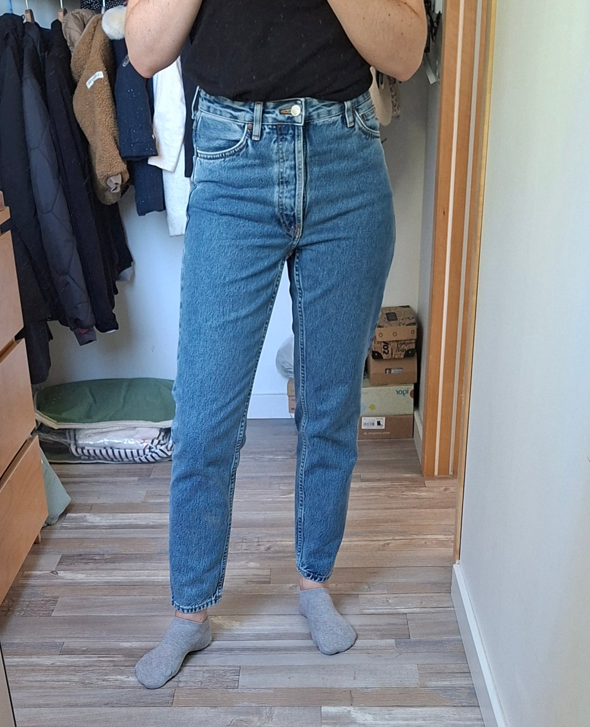 Jean mom en coton bio | bleu 'breezy britt casual blue'