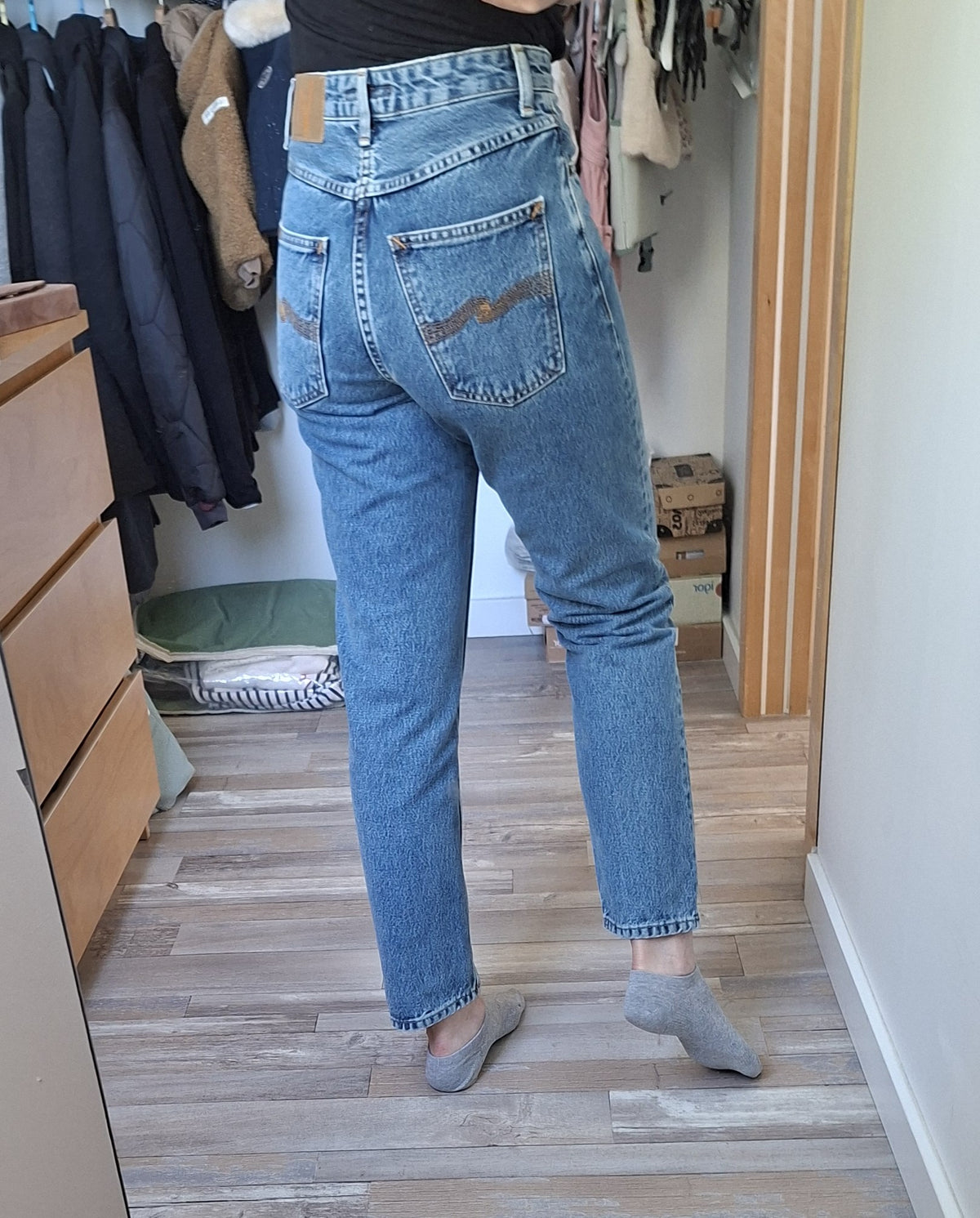 Jean mom en coton bio | bleu 'breezy britt casual blue'
