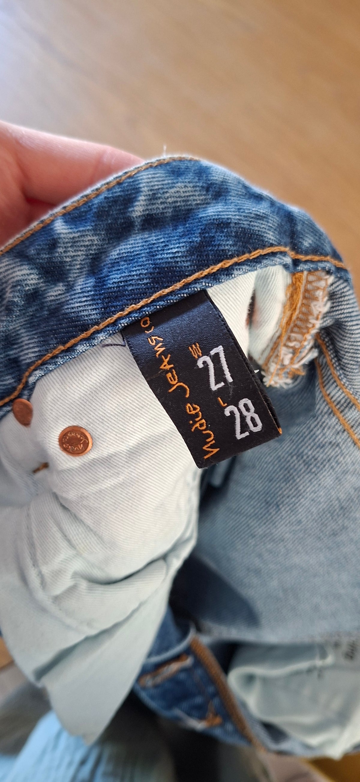 Jean mom en coton bio | bleu 'breezy britt casual blue'