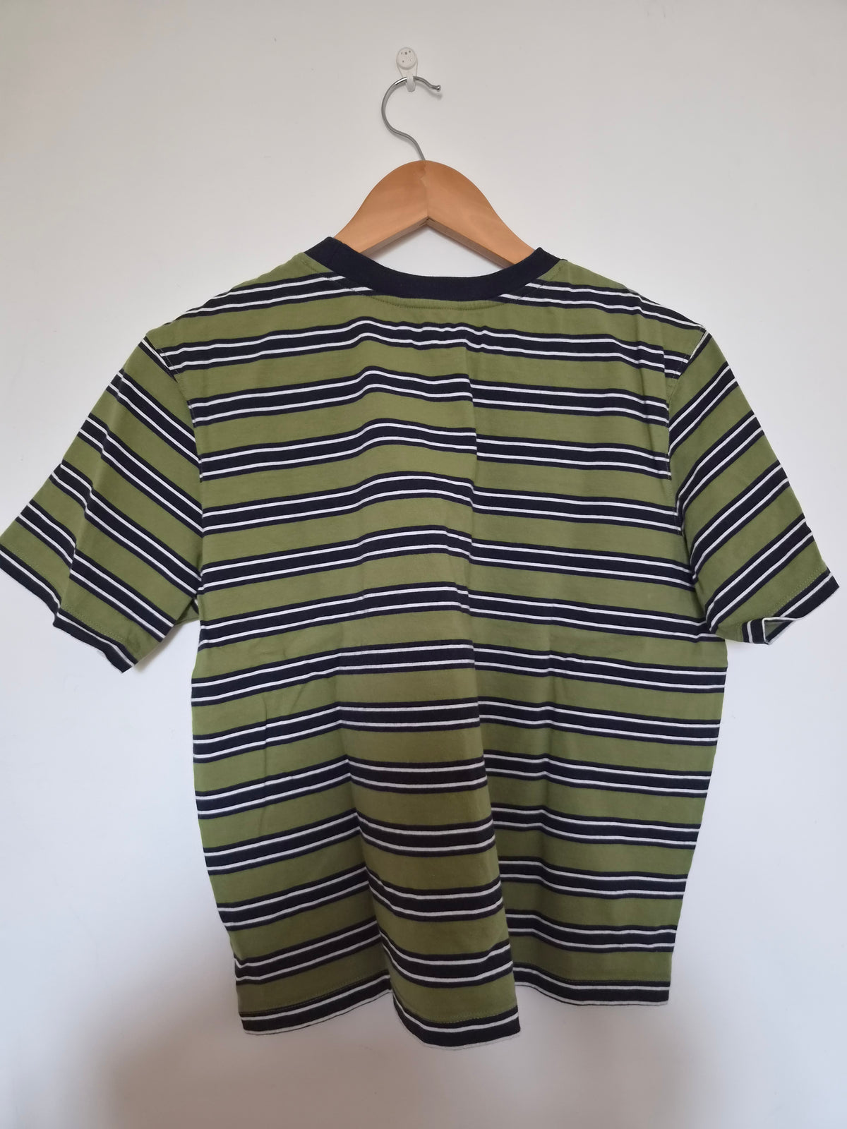 T-shirt boxy en coton bio | rayé vert | Vert
