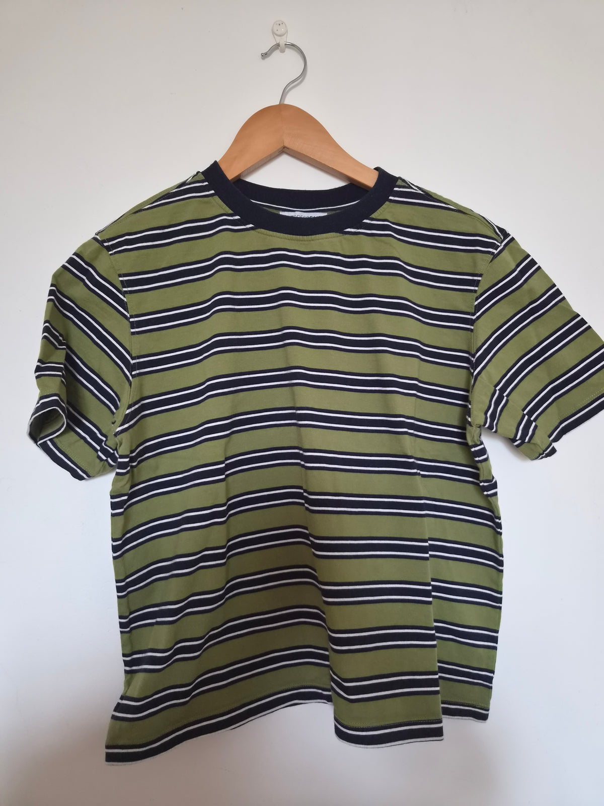 T-shirt oversize en coton bio | rayé vert | Vert