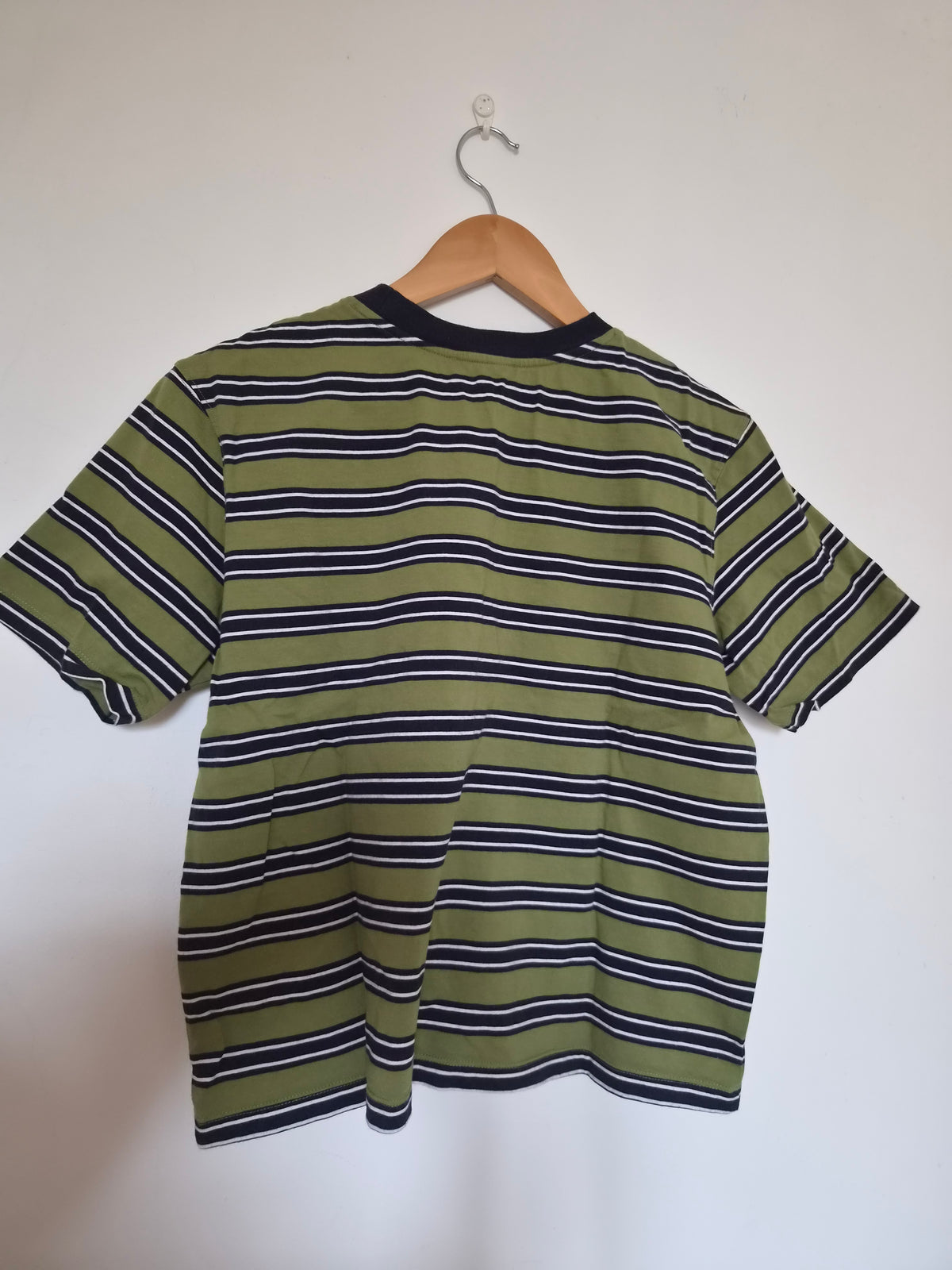 T-shirt oversize en coton bio | rayé vert | Vert