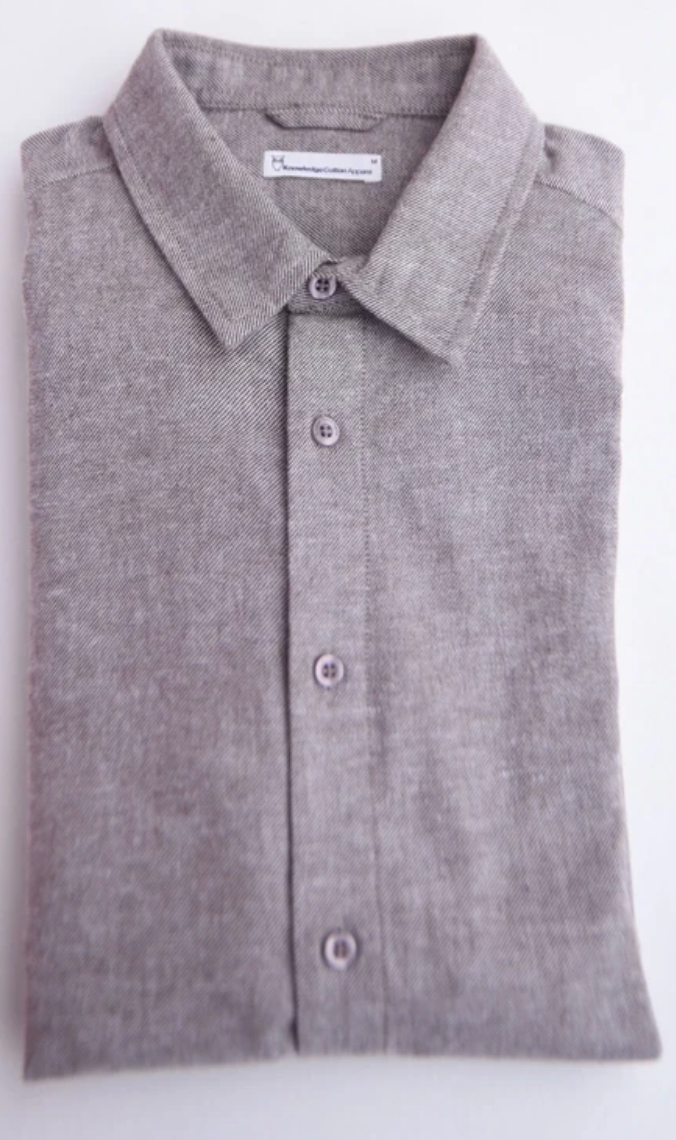 Chemise flannelle en coton bio | Marron 'flannel shirt - demitasse'