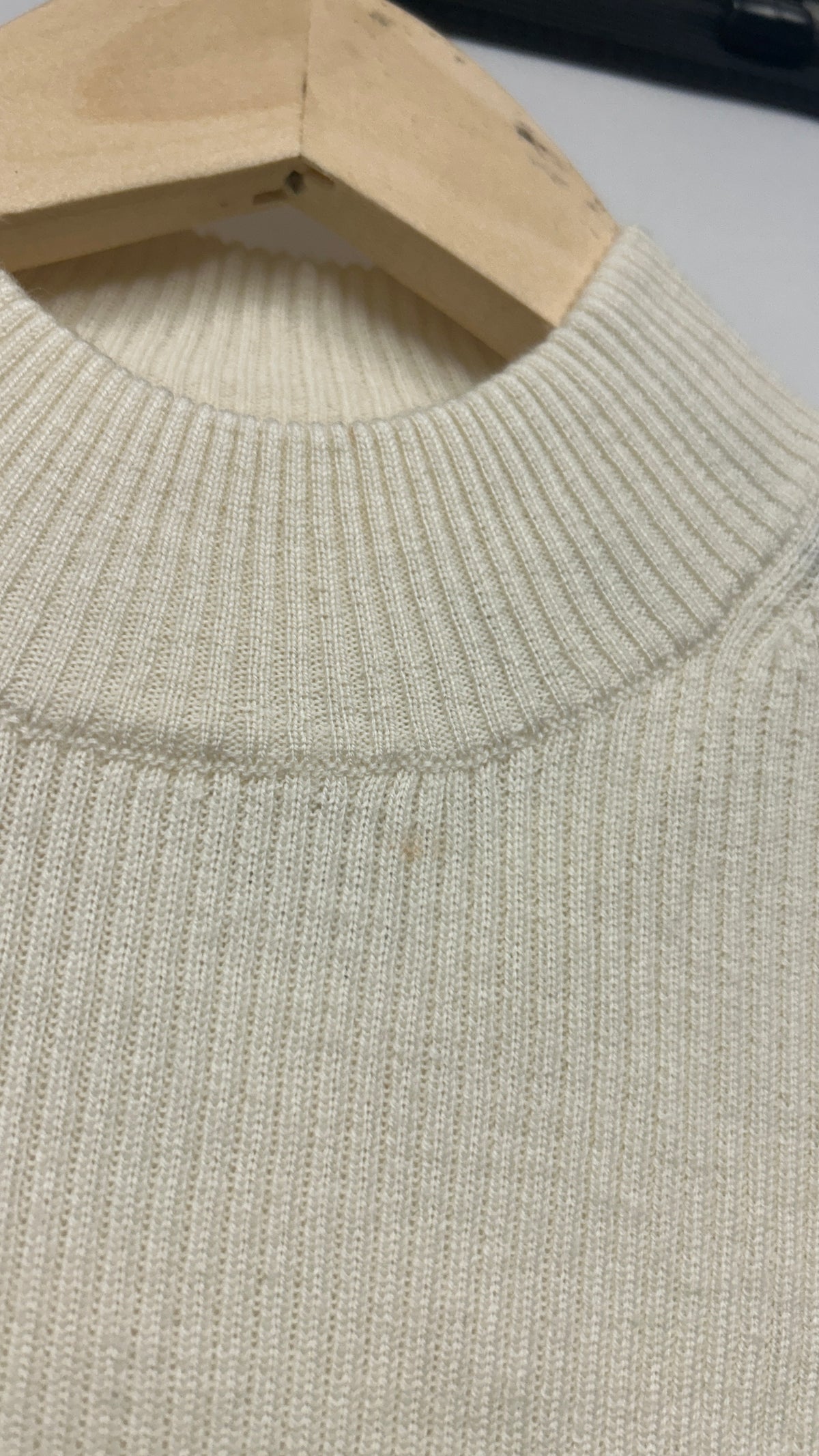Pull côtelé en laine mérinos certifiée | écru 'merino wool rib knit - egret'