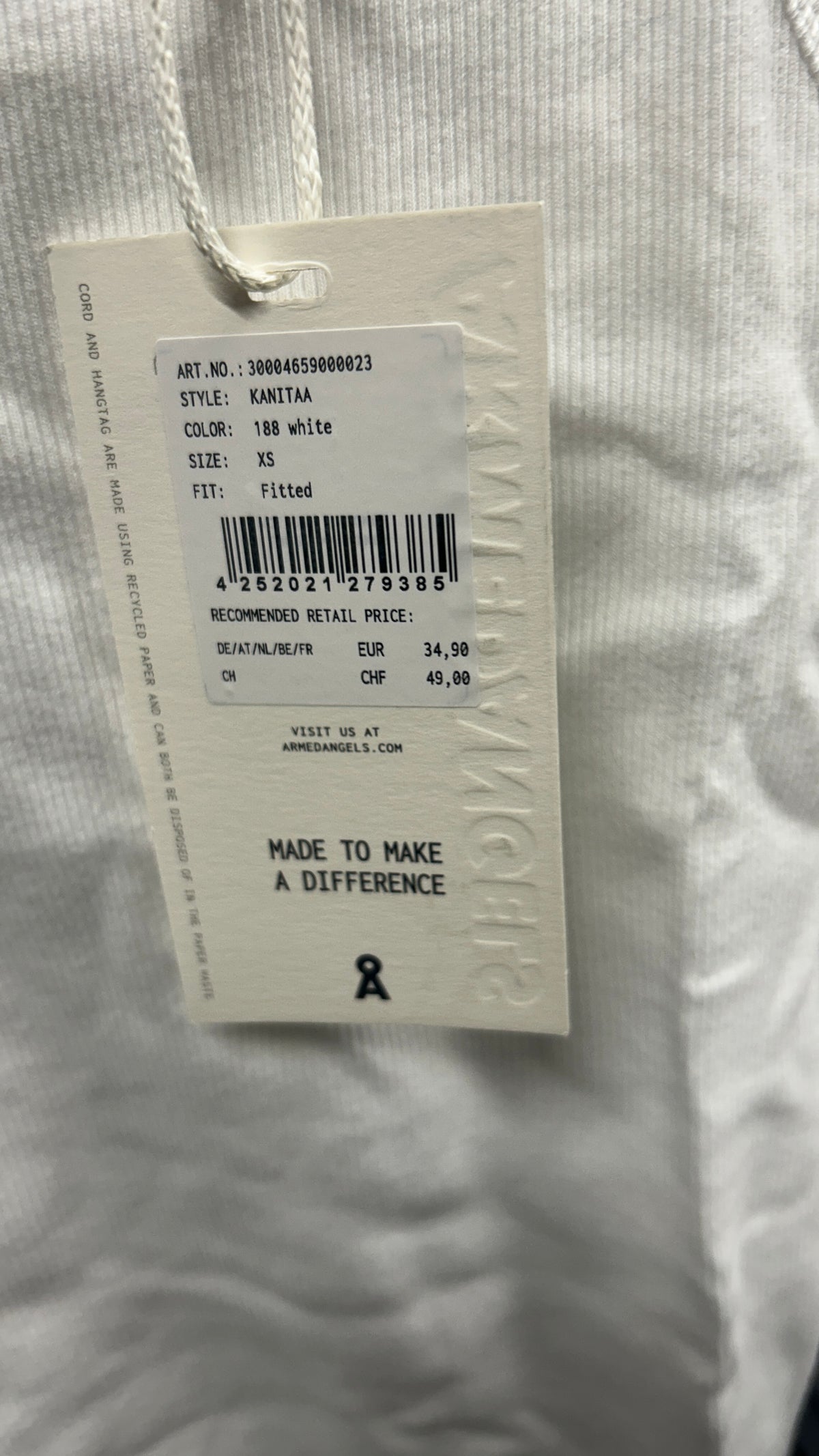 Débardeur en coton bio | Blanc 'kanitaa white'