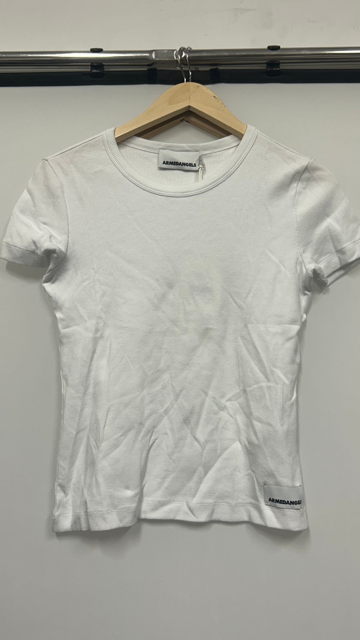 T-shirt côtelé en coton bio | blanc 'kardaa white'