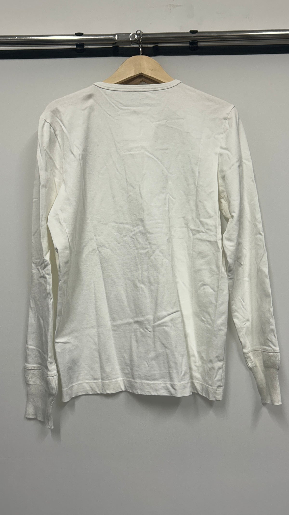 T-shirt boutonné en coton bio | blanc 'bo long sleeve henley bright white'