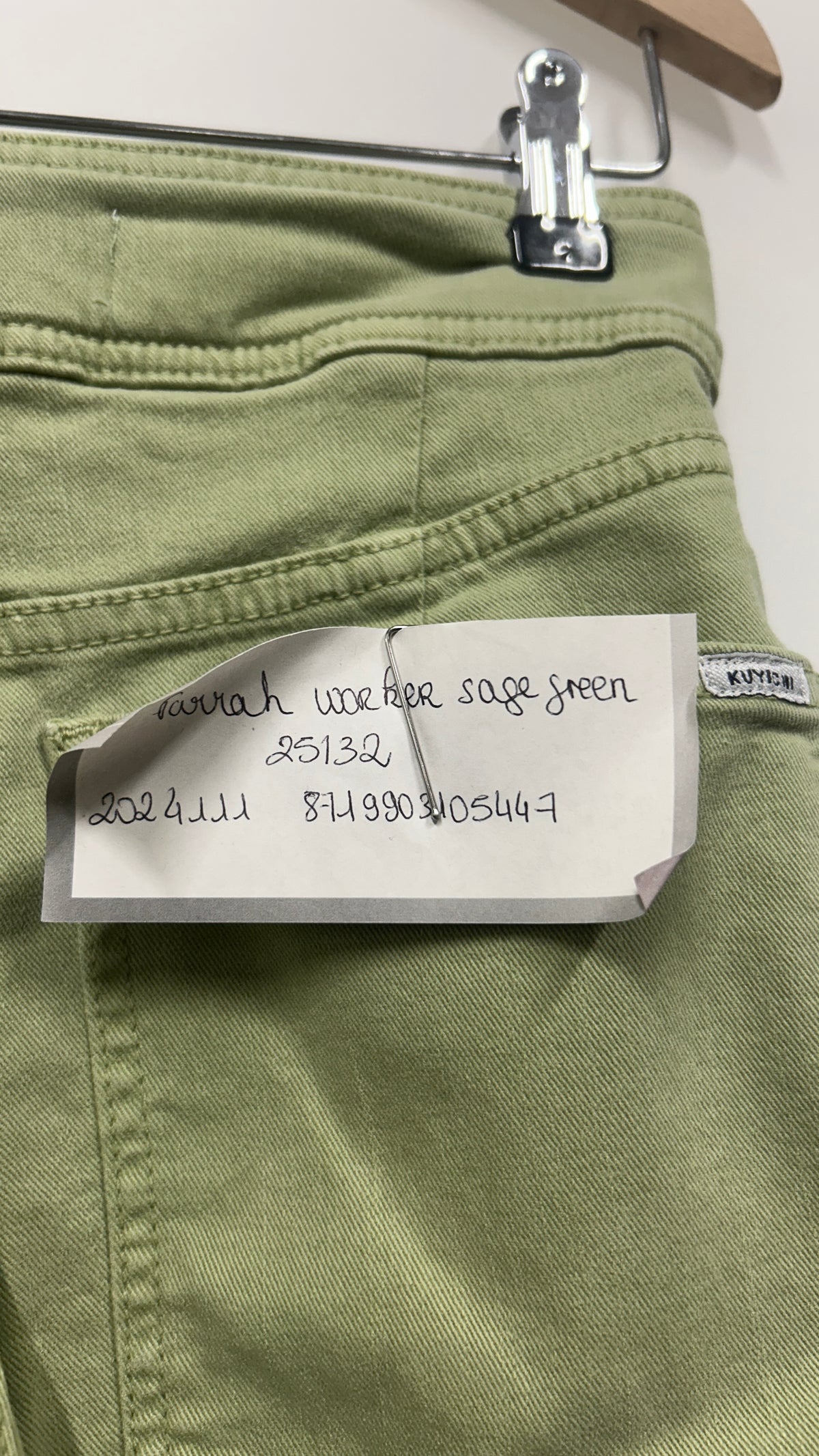 Pantalon ample en tencel et coton bio | Vert 'farrah worker sage green'