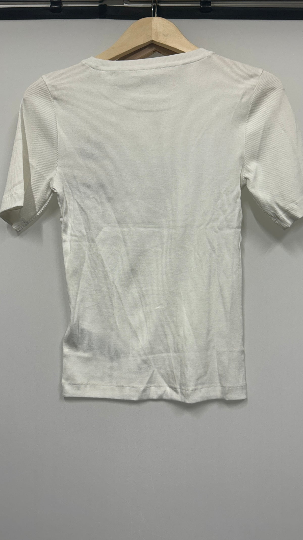 T-shirt côtelé en coton bio | écru 'rib t-shirt star white'