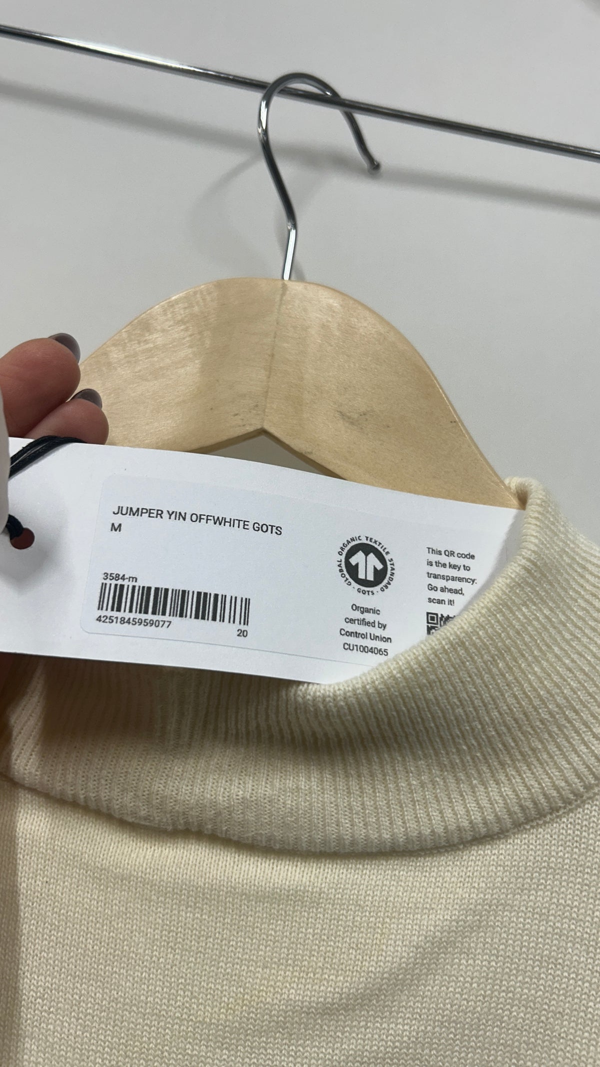 Pull oversize en coton bio | écru 'yin offwhite'