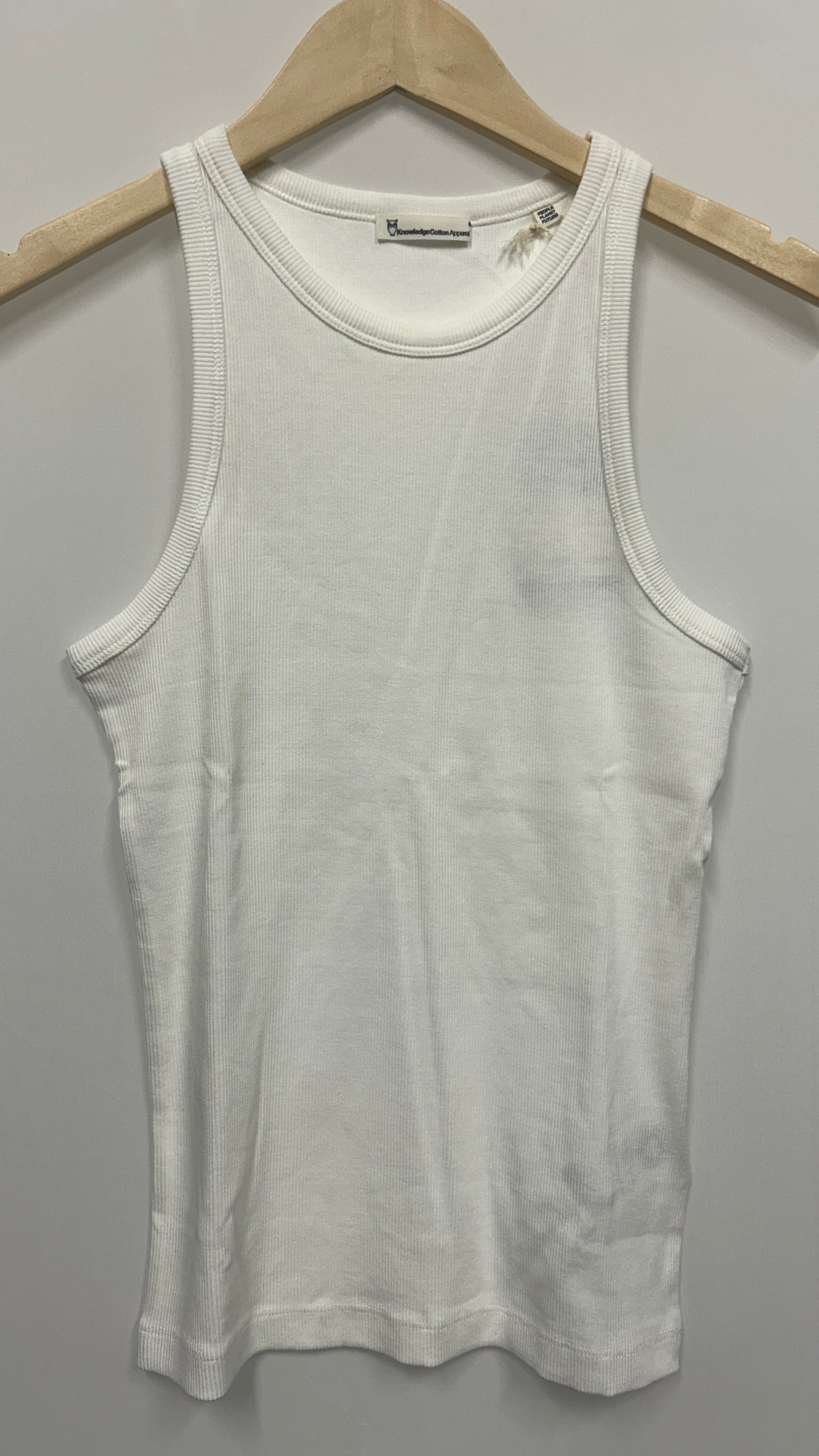 Débardeur côtelé en coton bio | Blanc 'racer rib top star white'