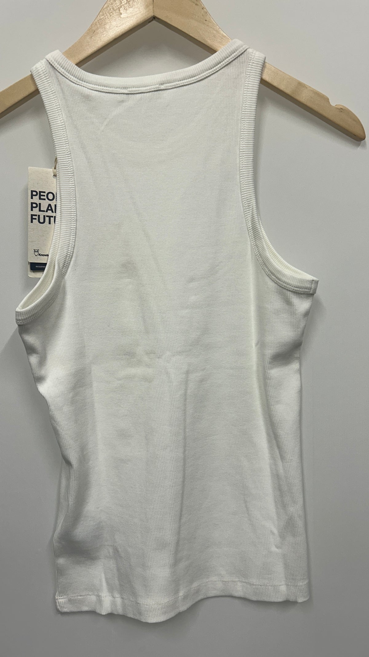 Débardeur côtelé en coton bio | Blanc 'racer rib top star white'