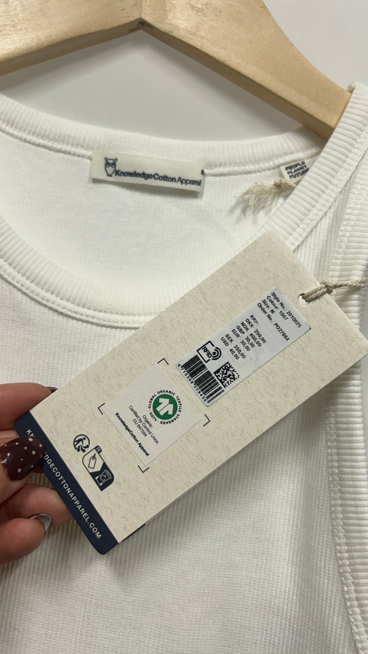 Débardeur côtelé en coton bio | Blanc 'racer rib top star white'