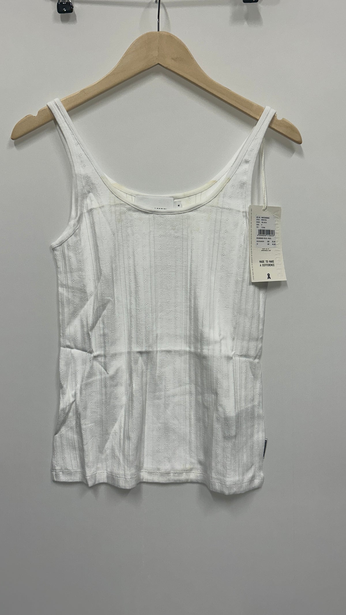 Débardeur pointelle en coton biologique | blanc 'mahelitaa - white'