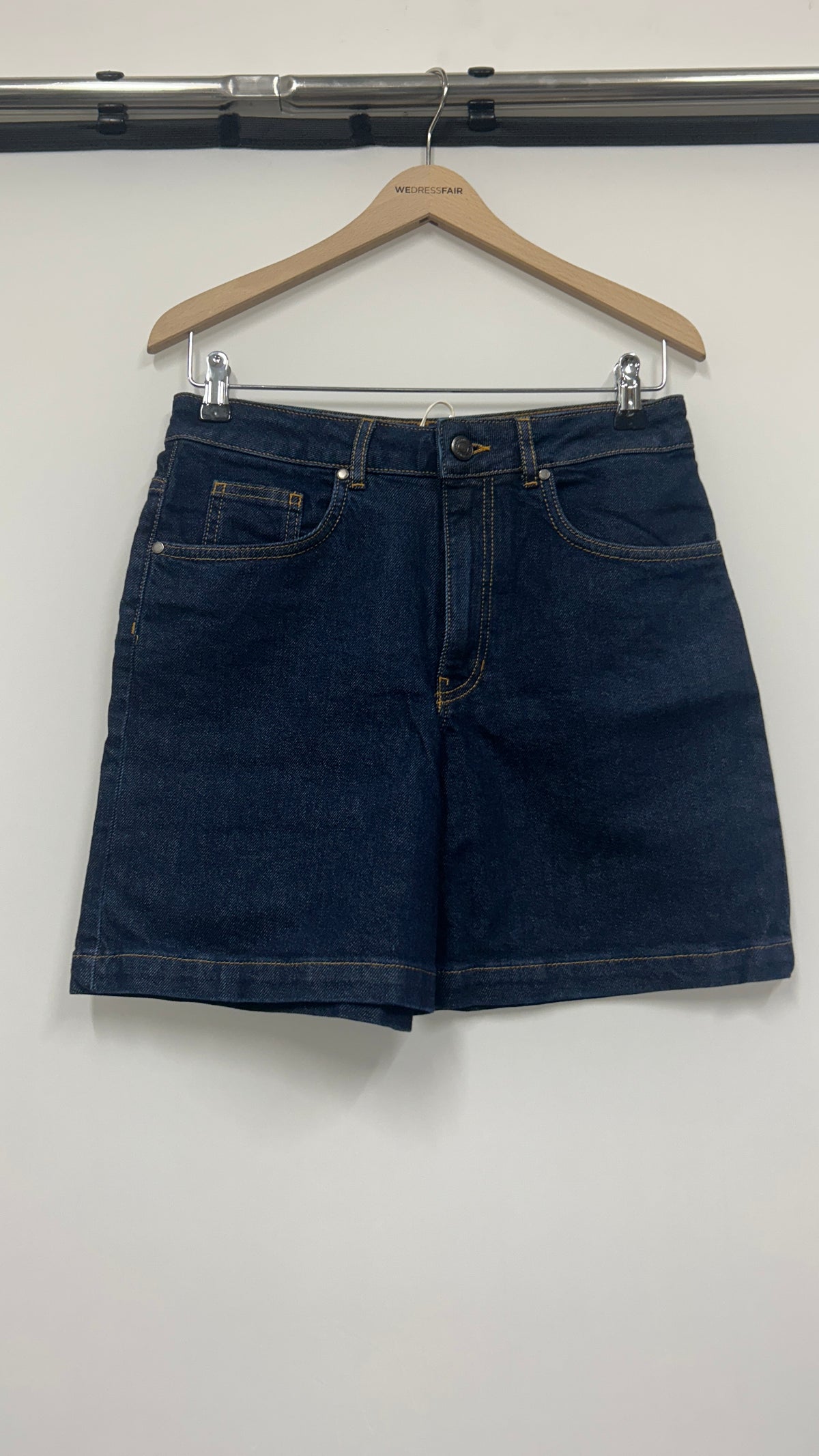 Short denim en coton biologique | bleu 'dark clean denim luisa shorts - denim'