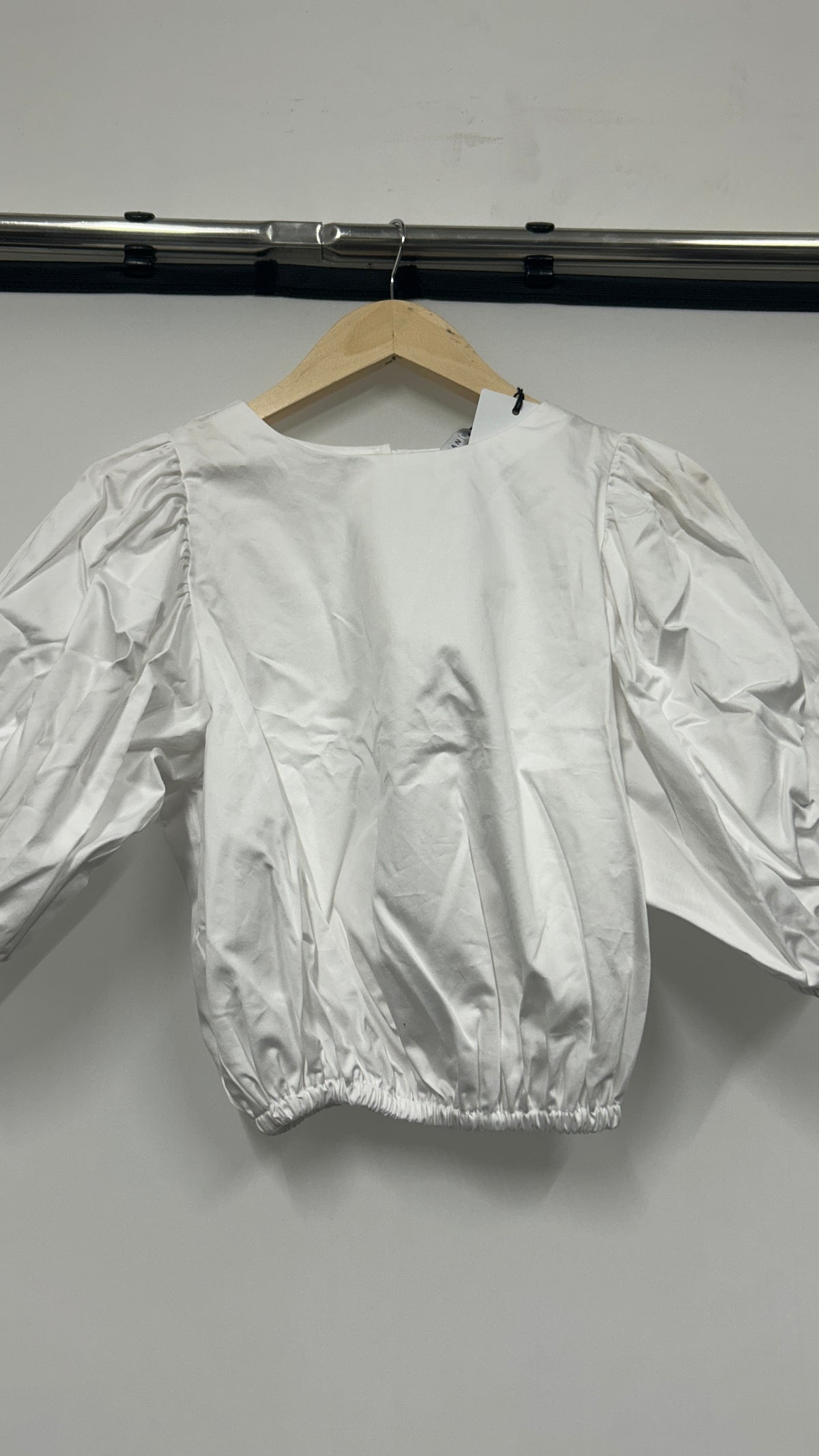 Blouse manches bouffantes en coton bio | blanc 'laide white'