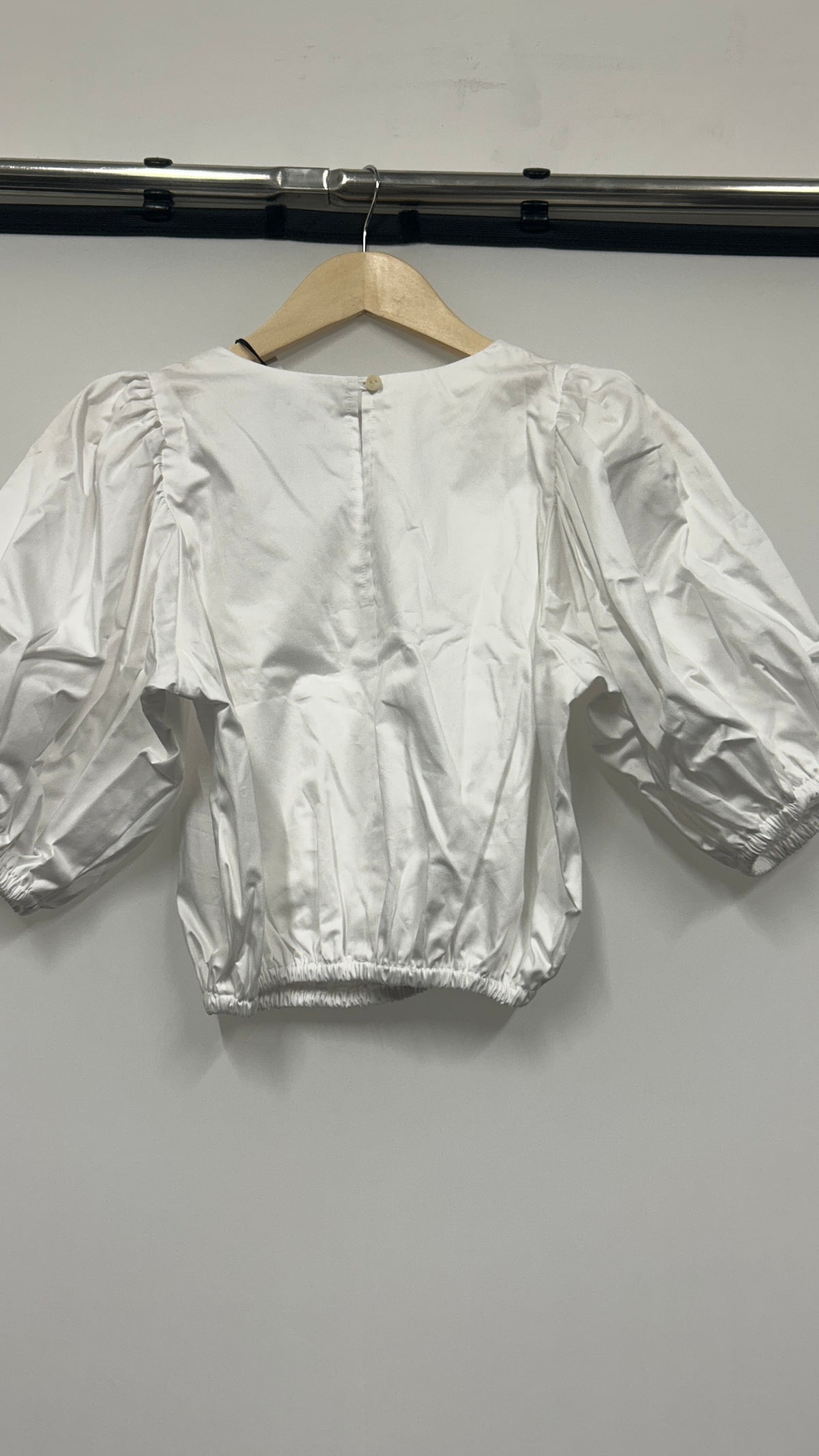 Blouse manches bouffantes en coton bio | blanc 'laide white'