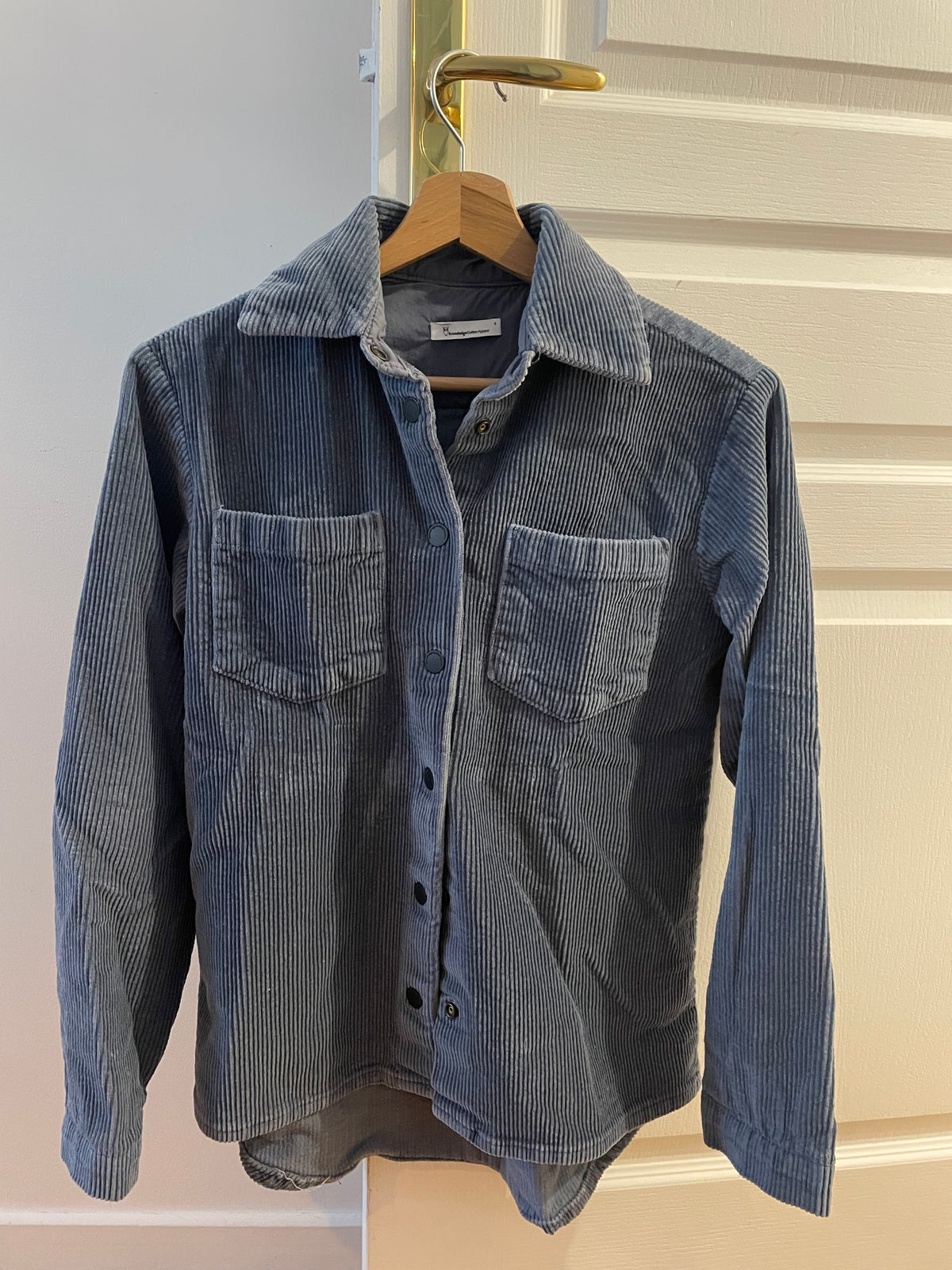 Surchemise bleue velours en coton bio - 8-wales corduroy overshirt china blue