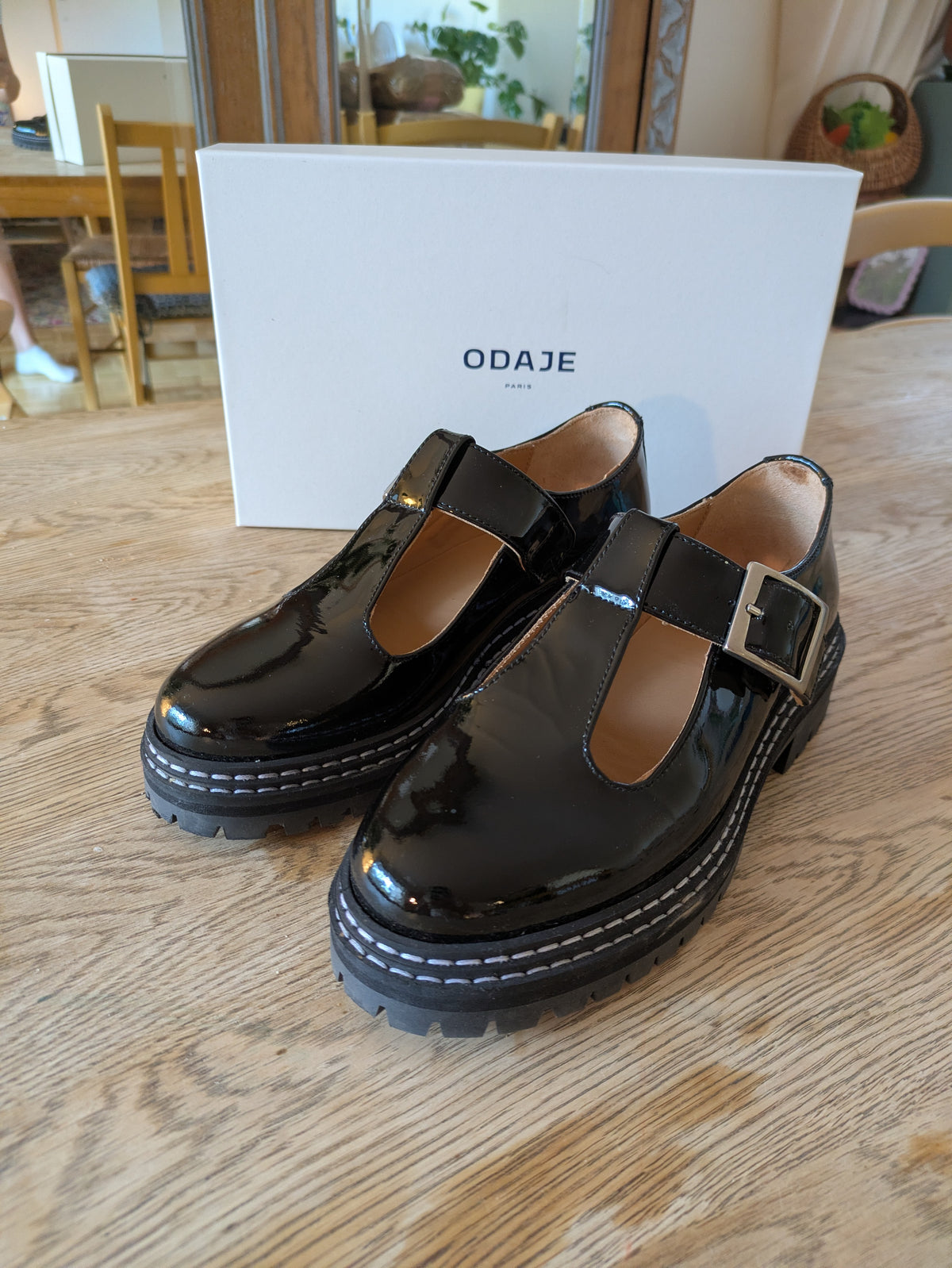 Derbies en cuir vernis certifié | noir 'romane'