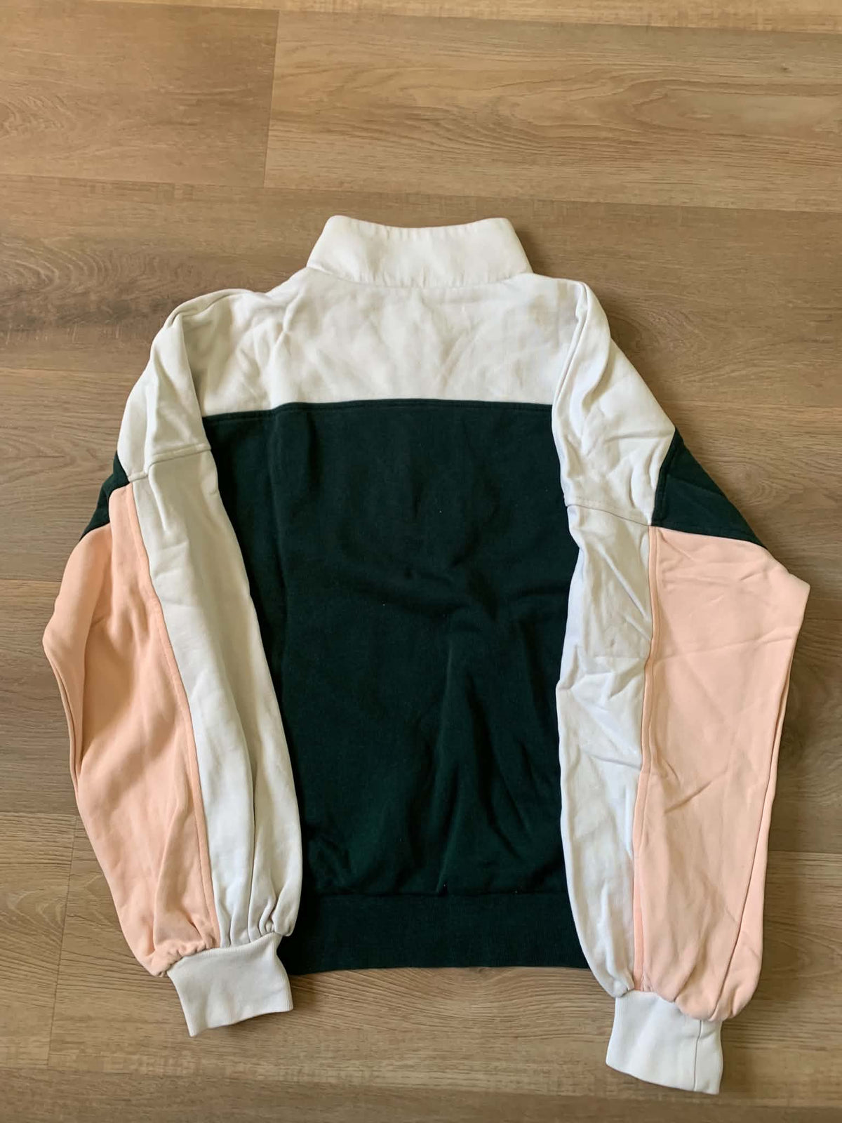 Sweat col zippé multicolore en coton bio - eminaa color block pompero-dark scarab