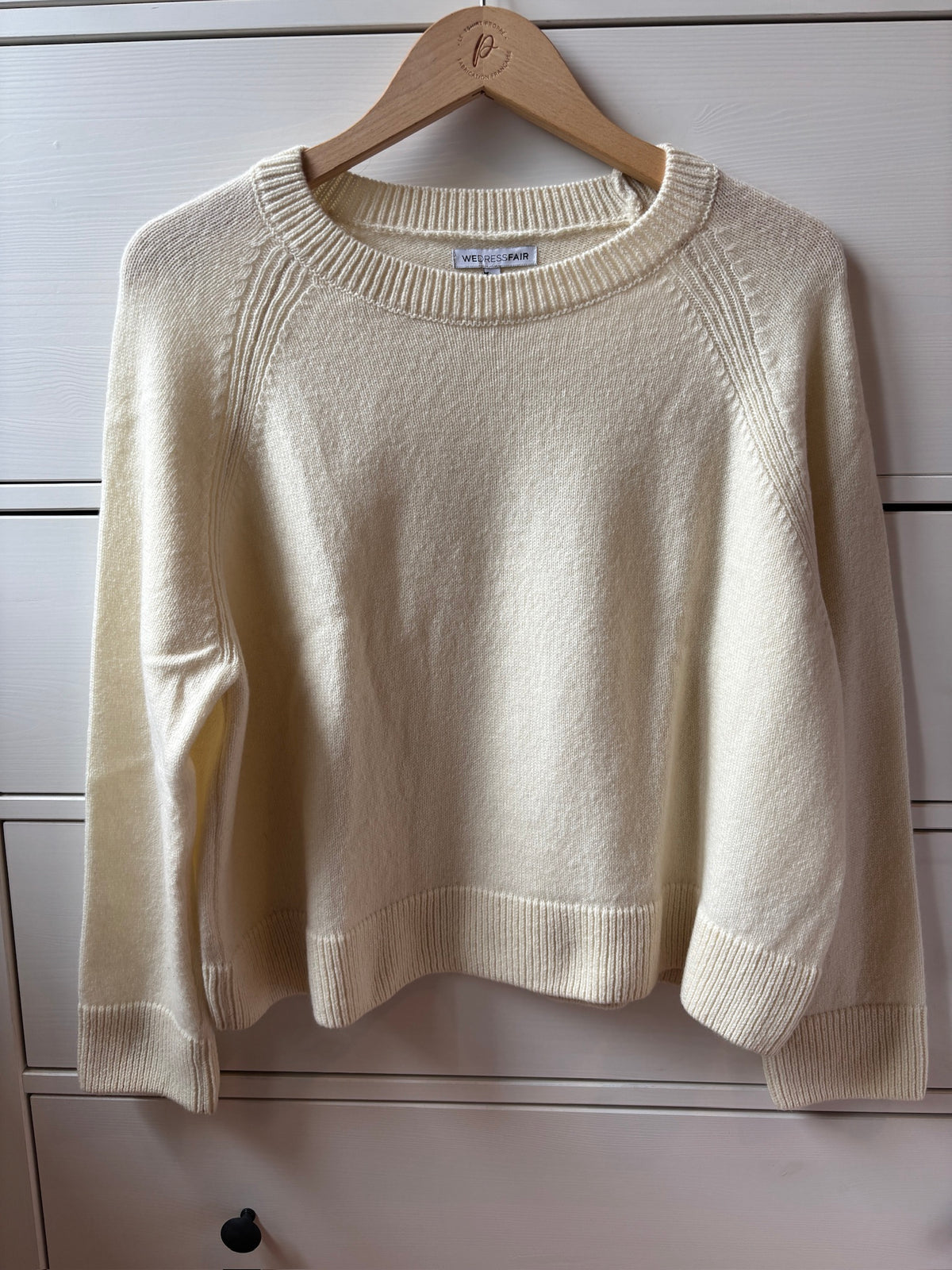 Pull boxy en laine mérinos recyclée | écru