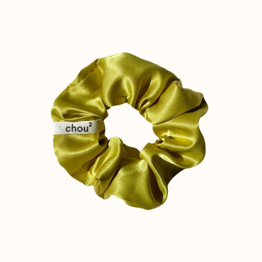 Chouchou en satin upcyclé | vert "satin olive"