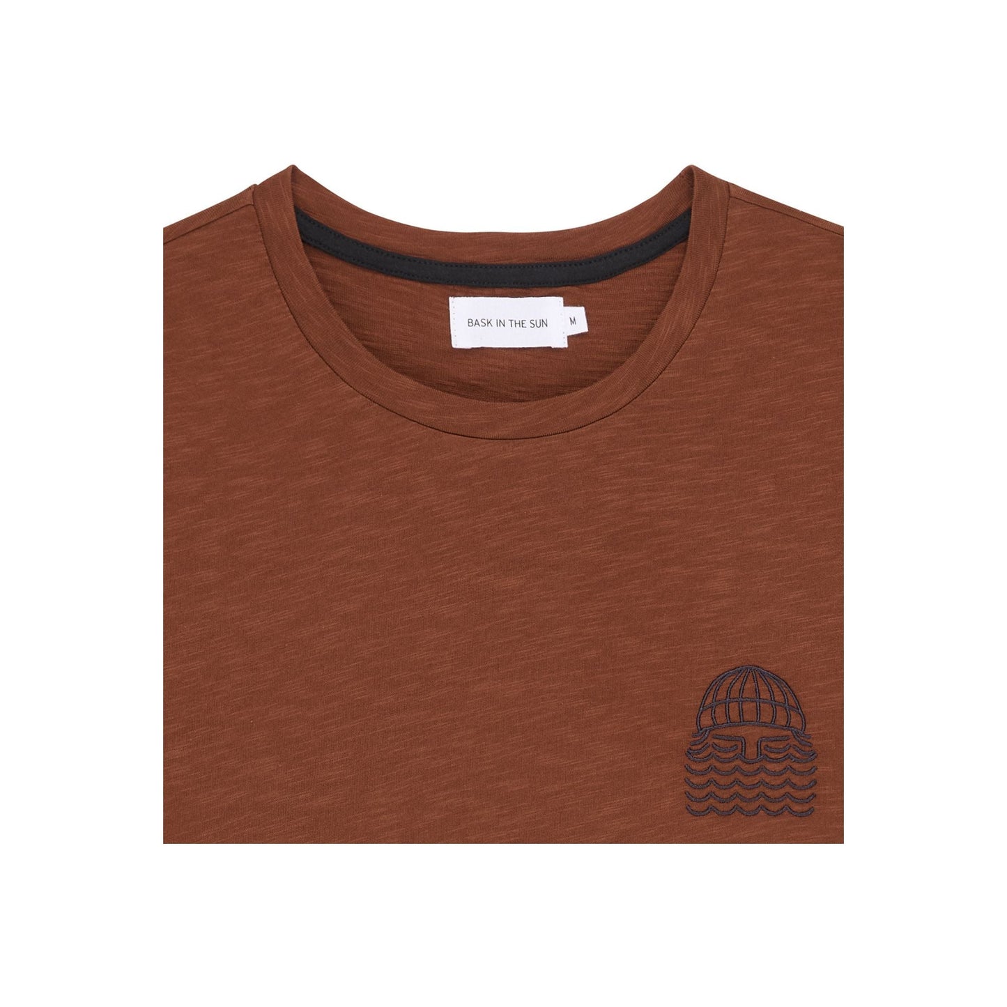 T-shirt brodé en coton bio | marron "auburn mini to the sea tee"