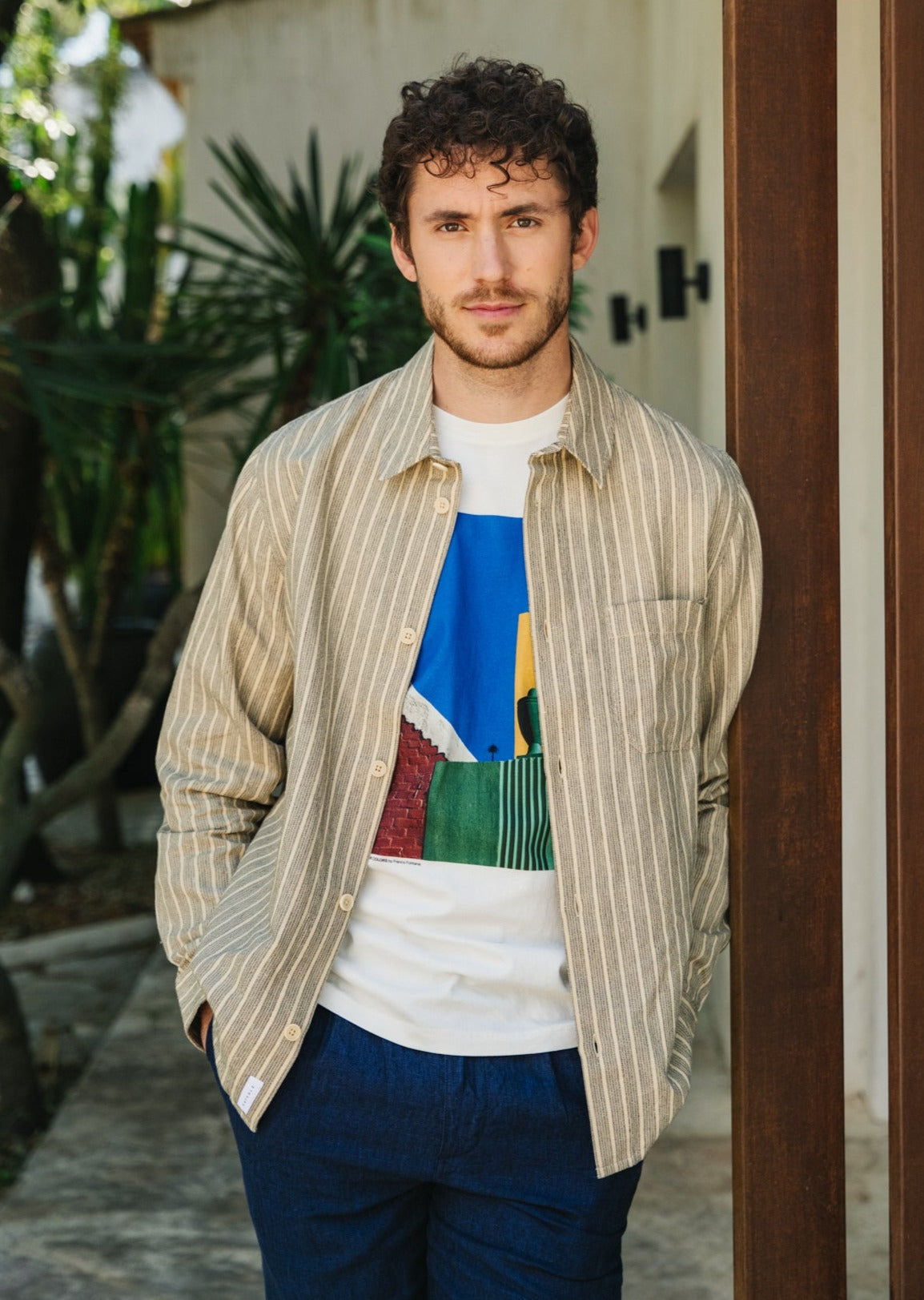Chemise en coton bio et lin | rayé "casual shirt heavy pinstripe"