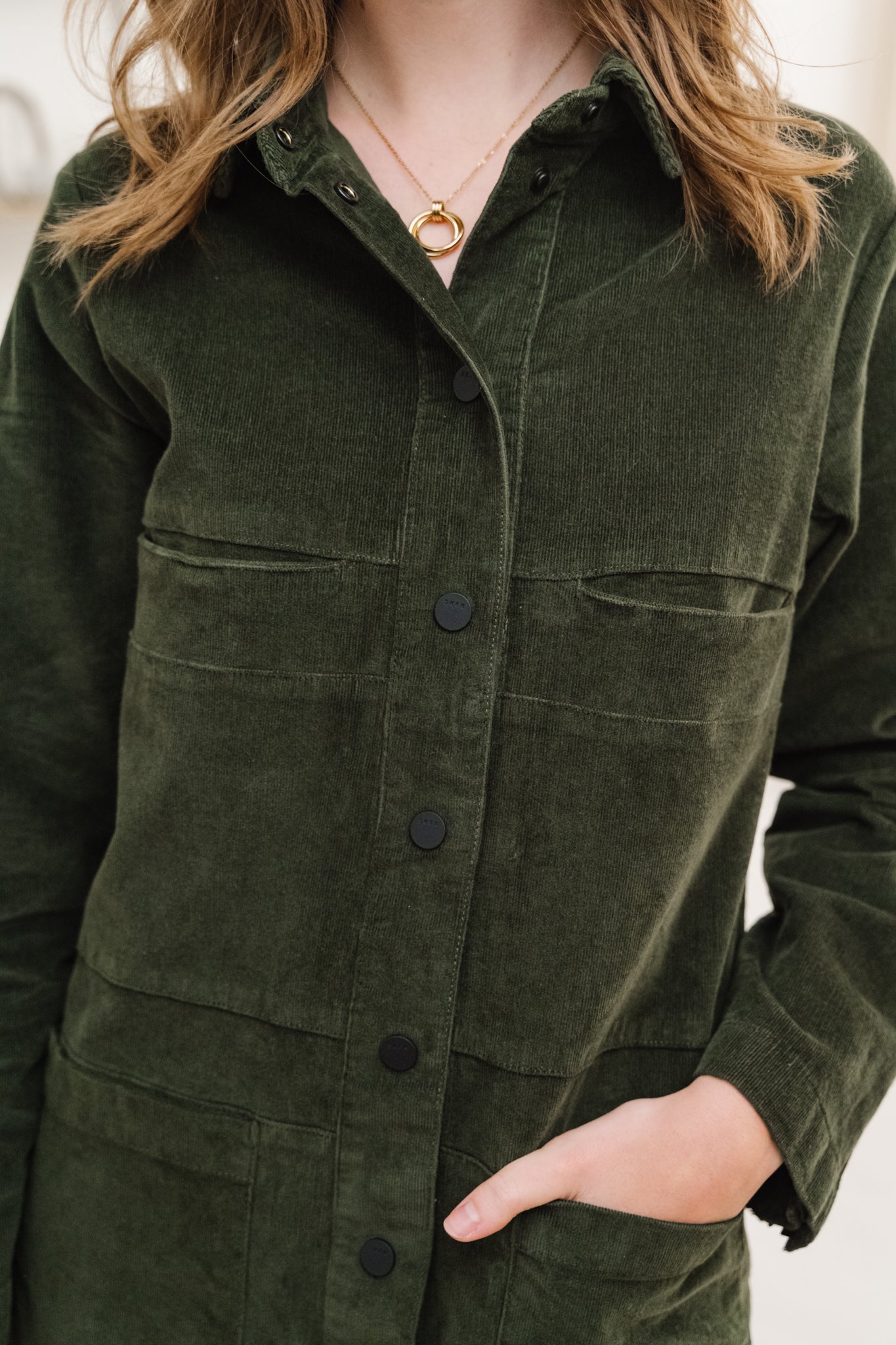 Robe velours en coton bio | vert "gaila deep green"