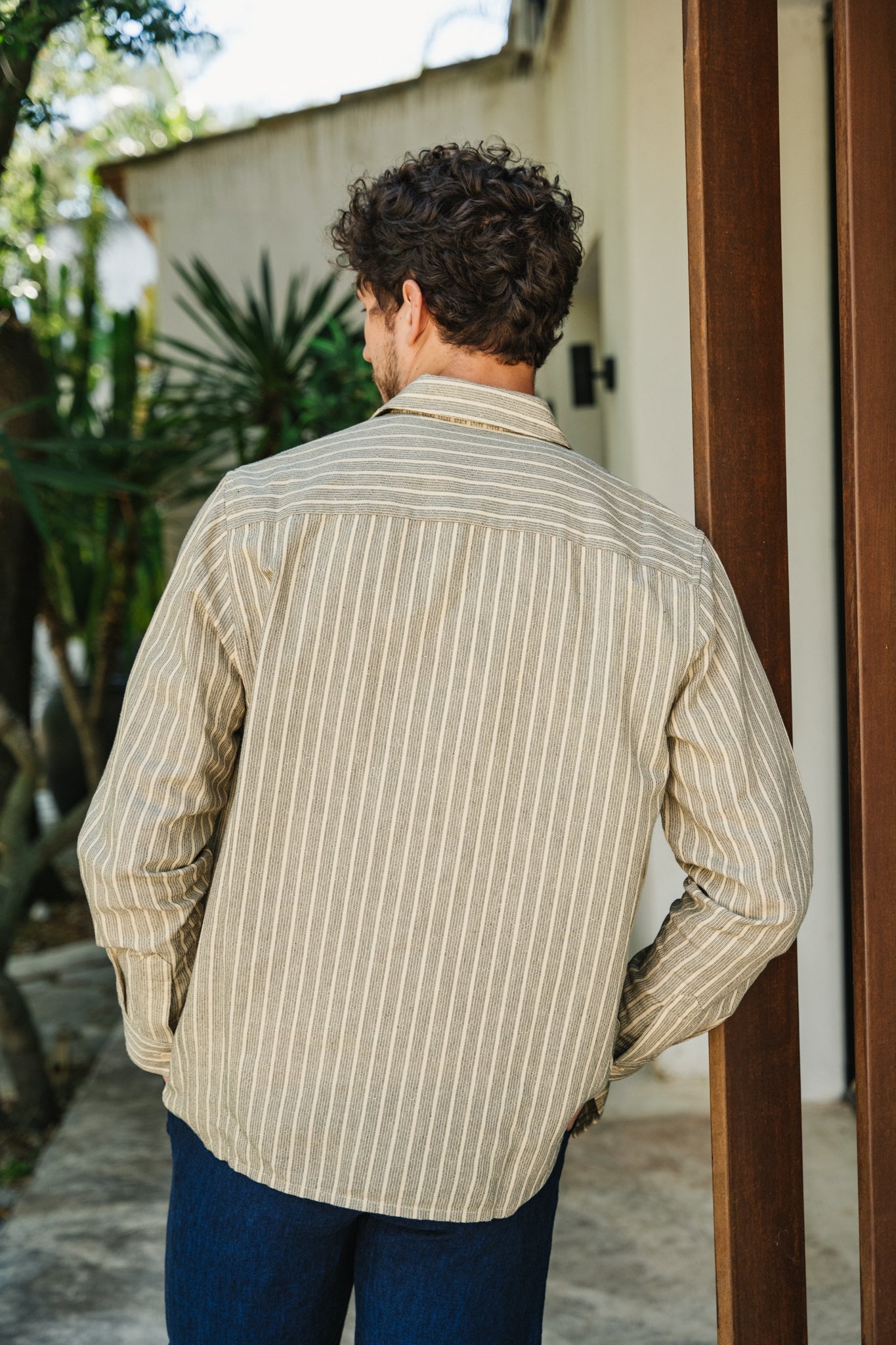 Chemise en coton bio et lin | rayé "casual shirt heavy pinstripe"