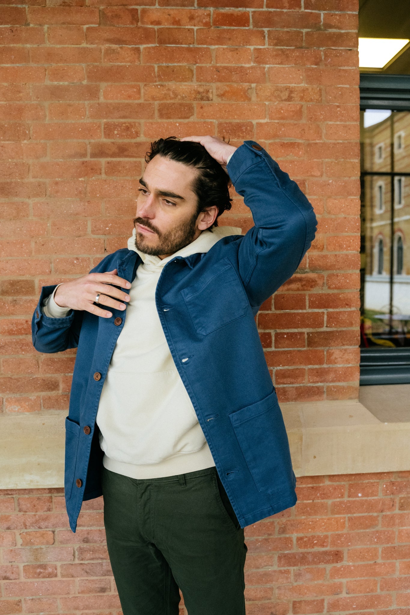 Veste de travail en coton bio - indigo "Barney Worker indigo blue"