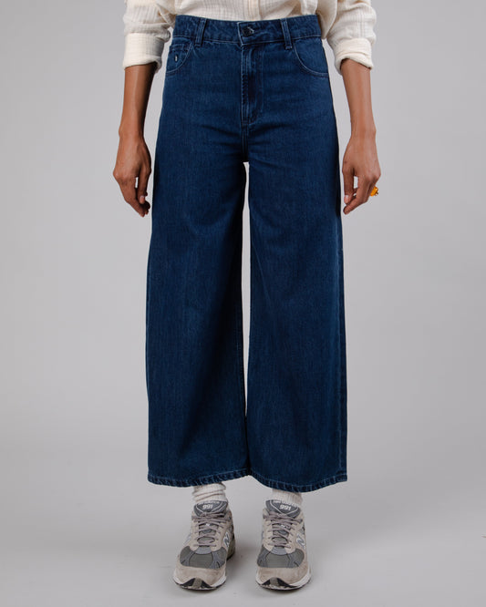 Jean ample en coton bio | bleu foncé "5 pocket pant denim blue"