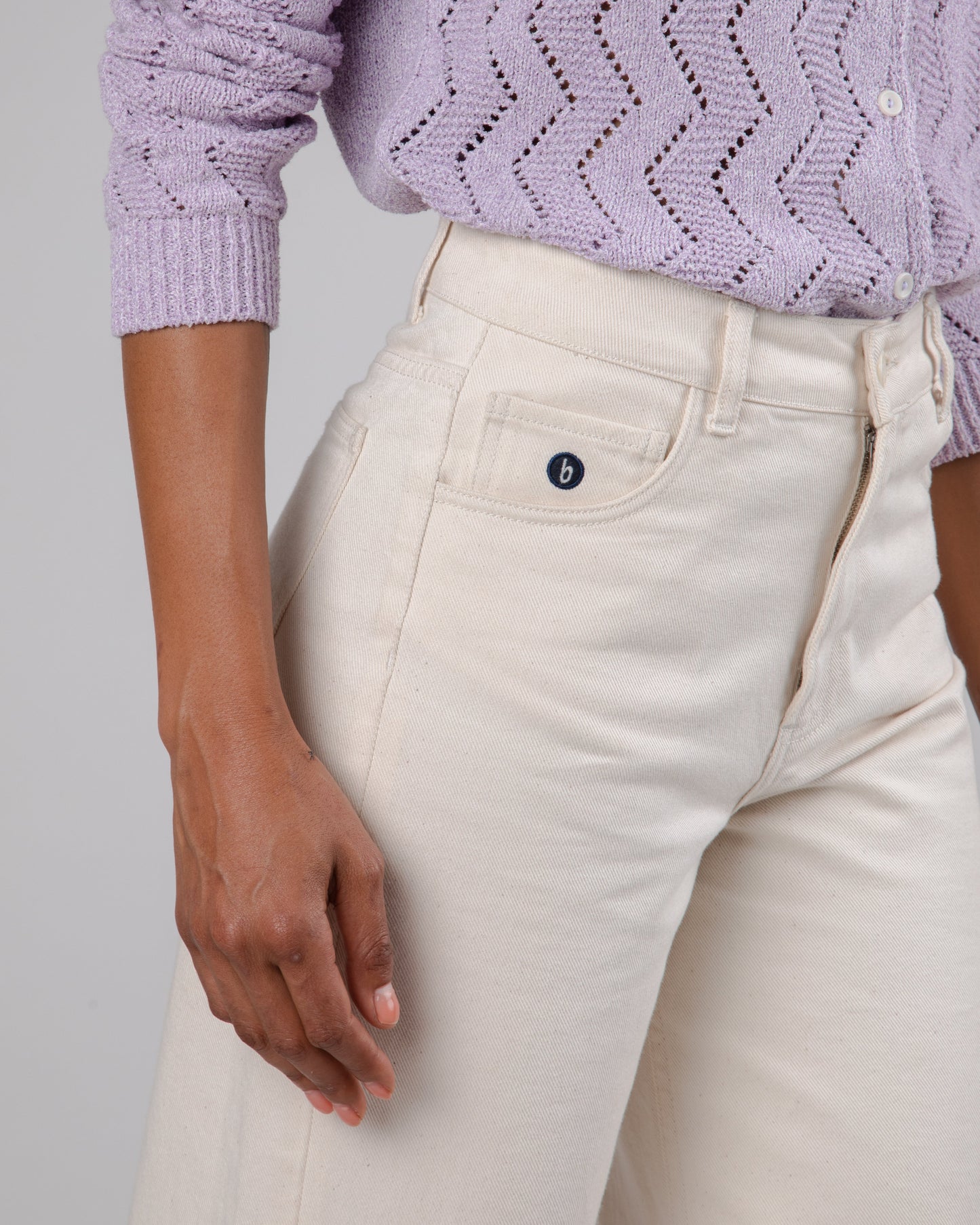 Jean ample en coton bio | écru "5 pocket pant raw white"